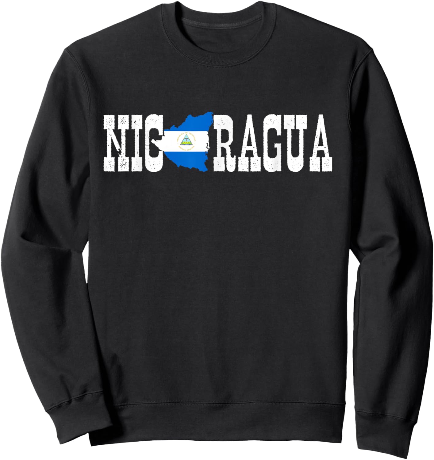 Nicaragua Jersey Love Nicaragua Flag Silhouette Nicaraguan Sweatshirt - Sweatshirt | Black