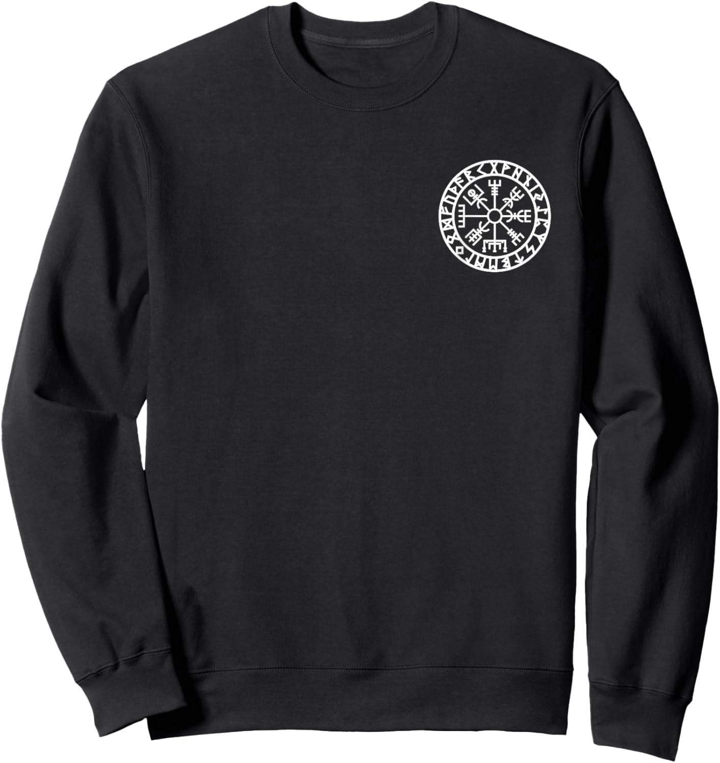 Vegvisir, Viking, Rune Circle, Nordic, Symbol, Odin, Thor Sweatshirt - Sweatshirt | Black