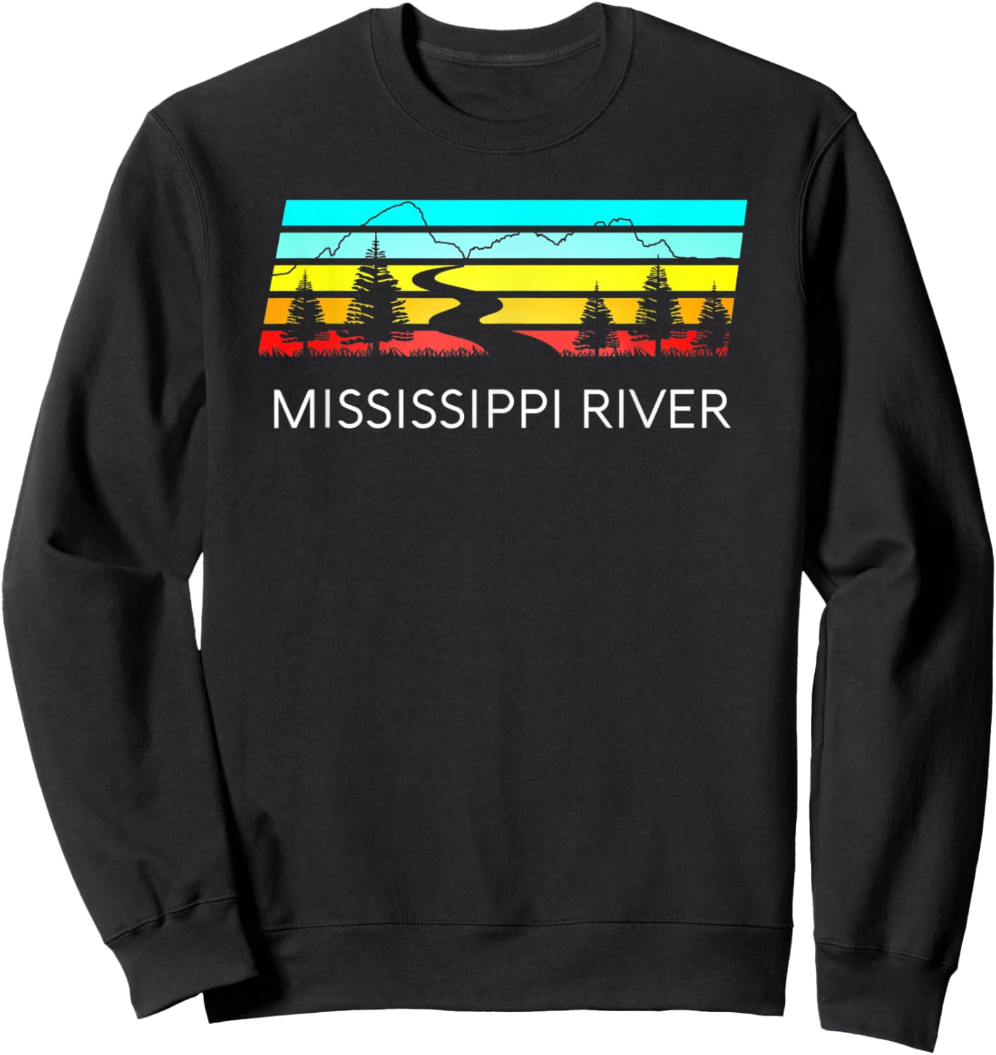 Mississippi River Retro Vintage Delta Louisiana Lake Itasca Sweatshirt - Sweatshirt | Black