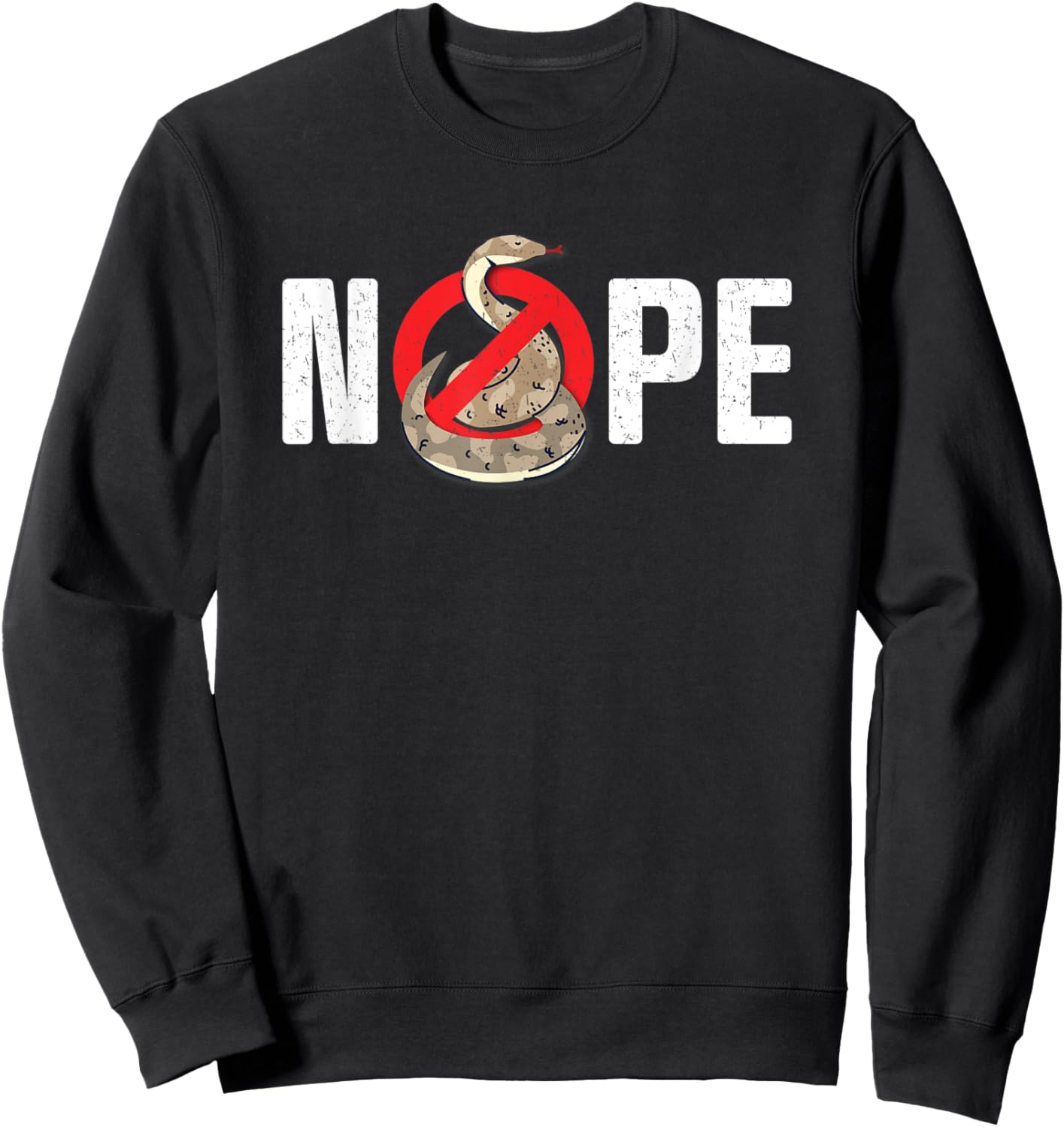 Funny NO Snake Herpetology Reptile Python Anaconda Joke Sweatshirt - Sweatshirt | Black