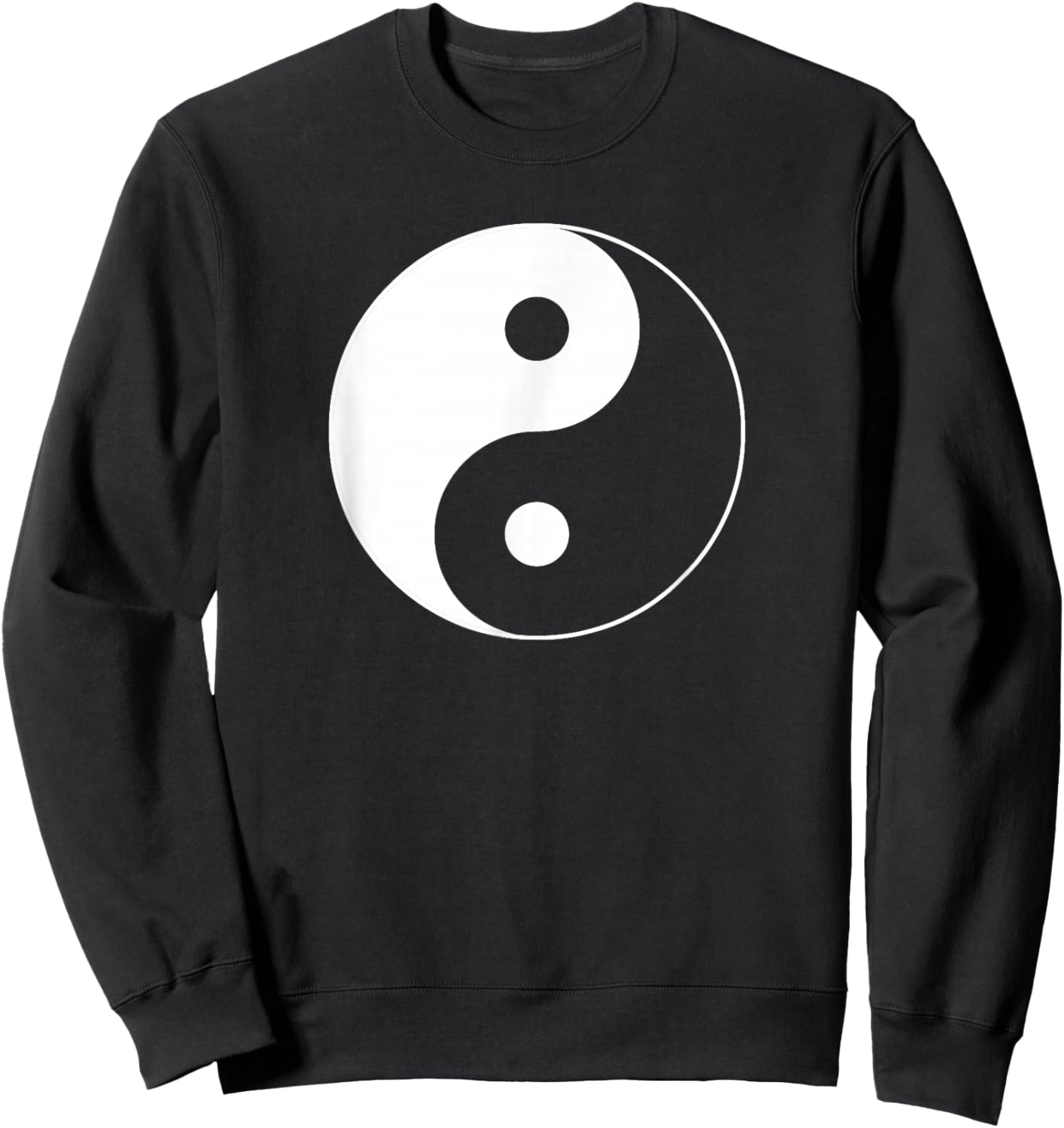 Miftees Yin Yang - Men's Adults Classic Fit Black Yin Yang - Small - - Short Sleeve - Yoga - Chinese - Cotton, Polyester Sweatshirt - Sweatshirt | Black