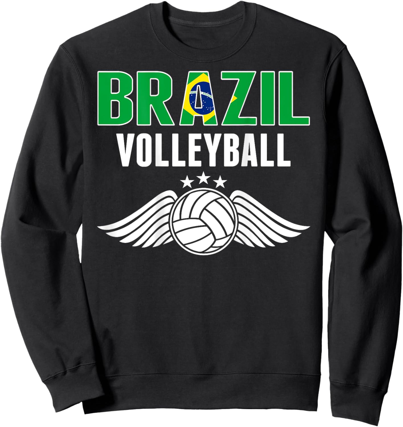 Brazil Volleyball Lovers Jersey - Brazilian Flag Sport Fans Sweatshirt - Sweatshirt | Black