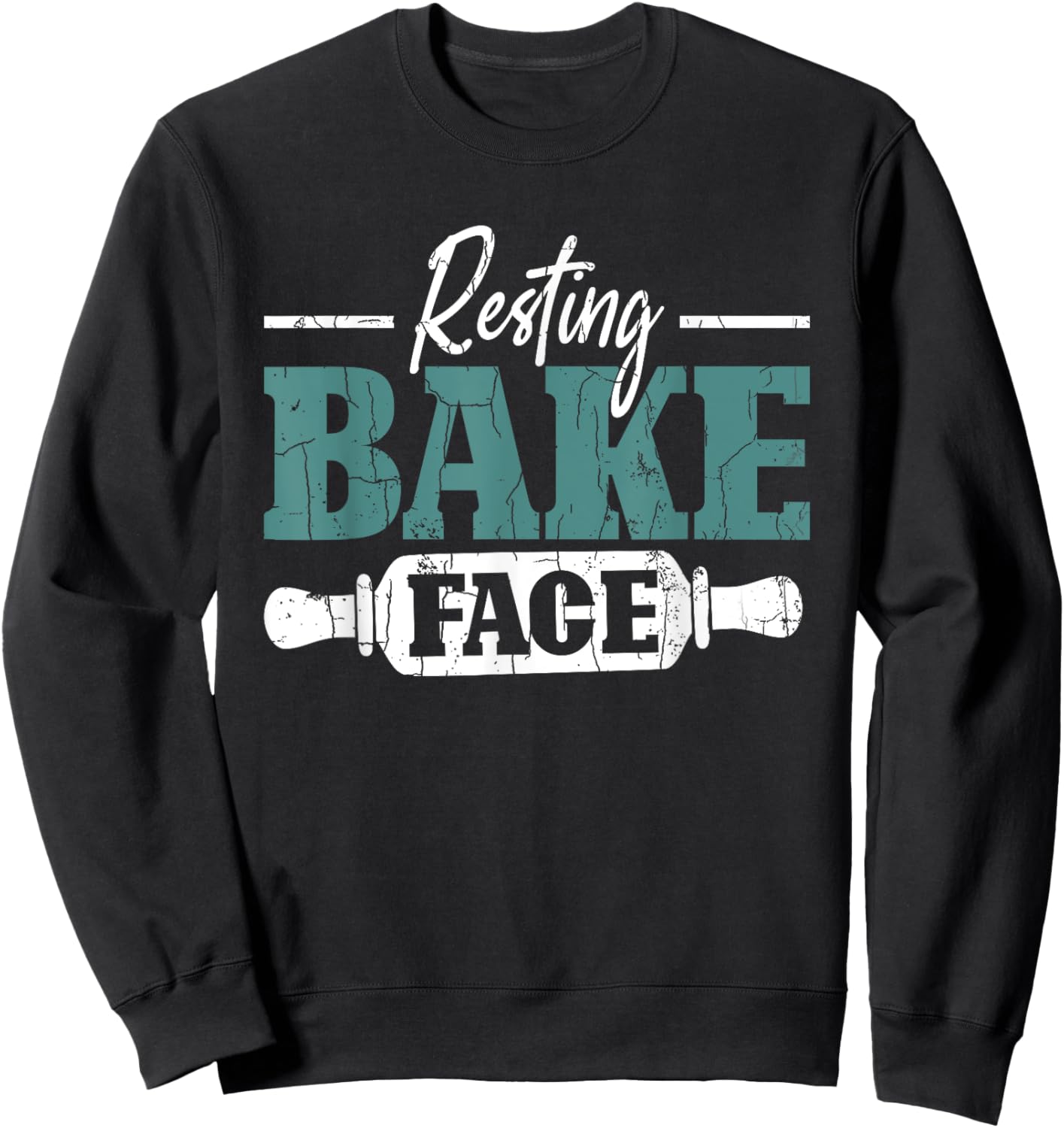 Resting Bake Face Funny Baker Baking Cookie Lover Graphic Sweatshirt - Sweatshirt | Black