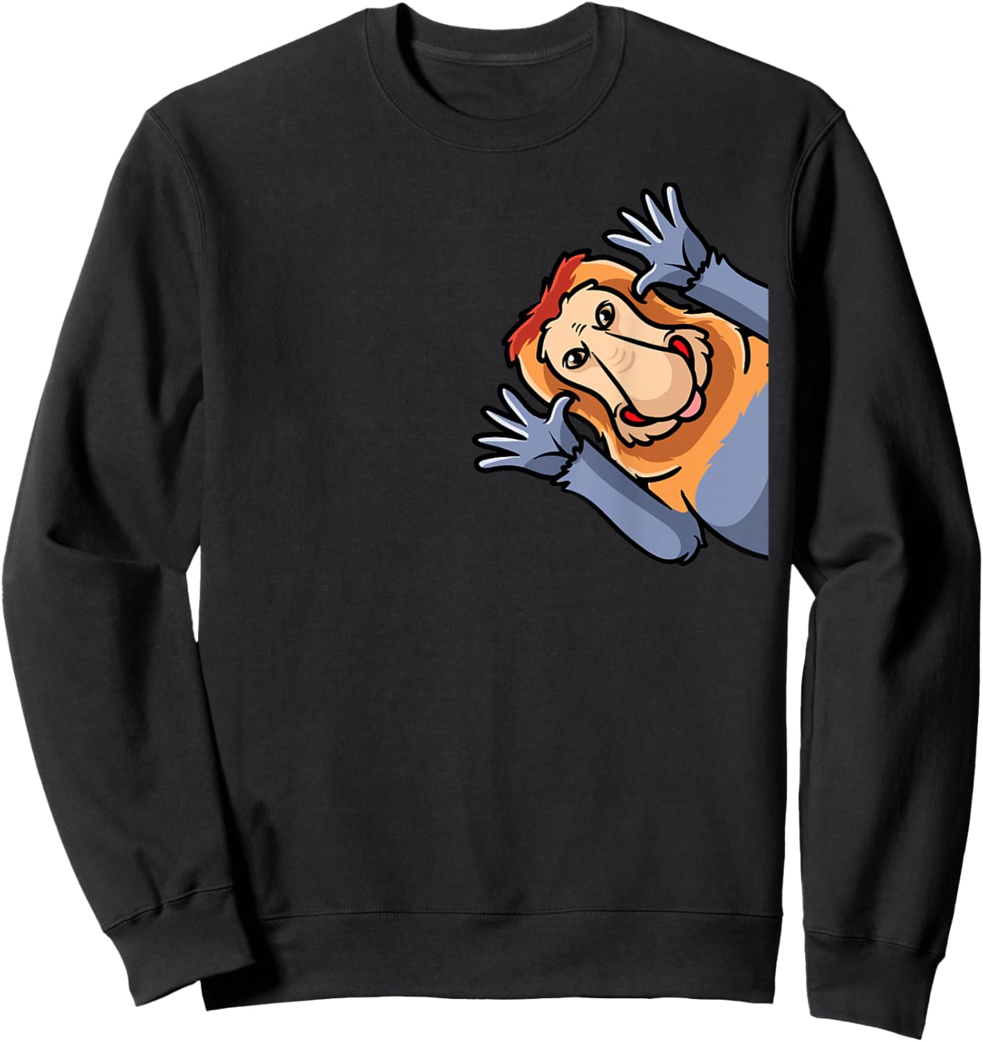 Proboscis Monkey Long-Nosed Monkey Sweatshirt - Sweatshirt | Black