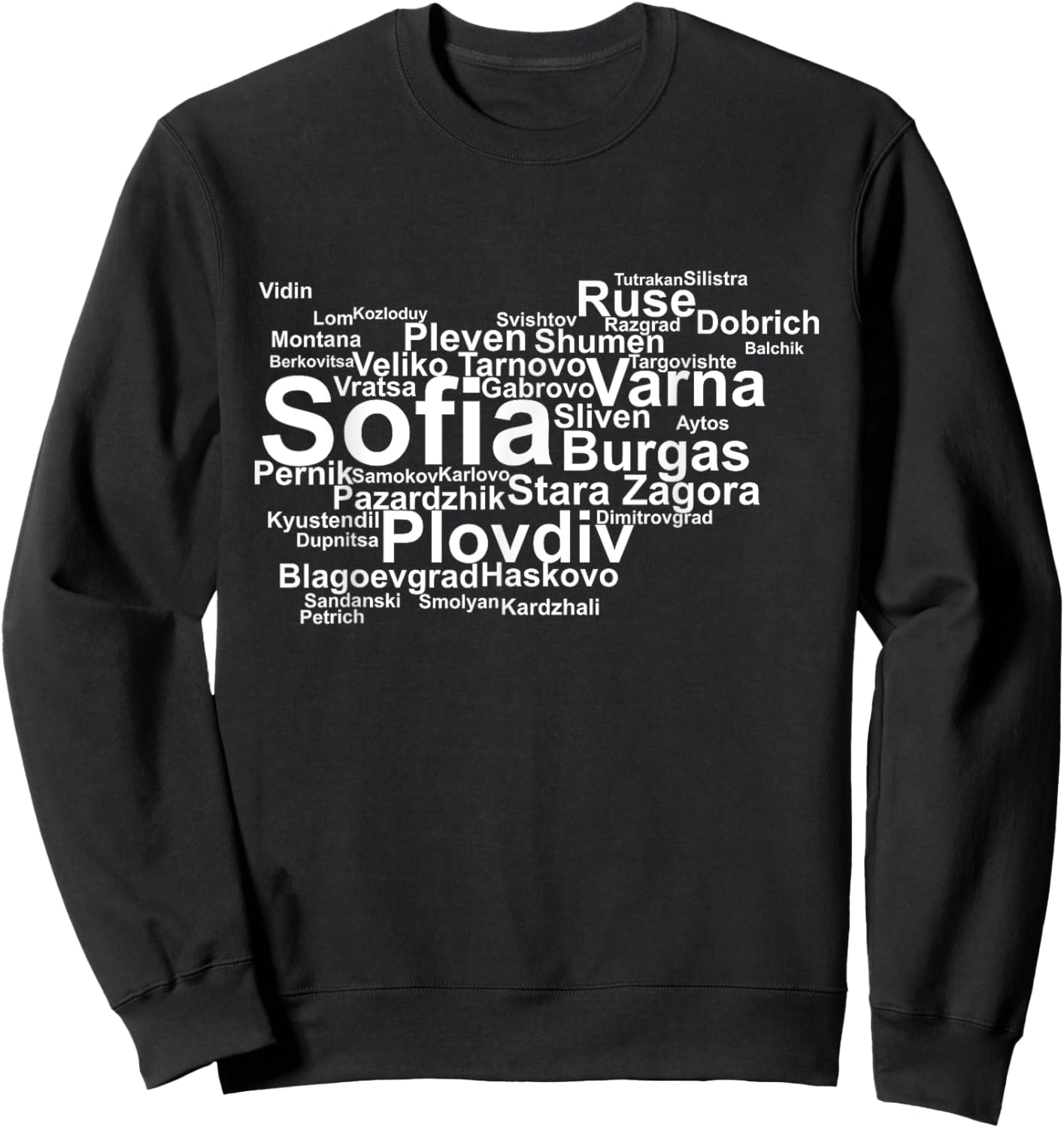 Bulgaria Travel, Sofia Bulgaria, Balkans, Bulgarian Outline Sweatshirt - Sweatshirt | Black