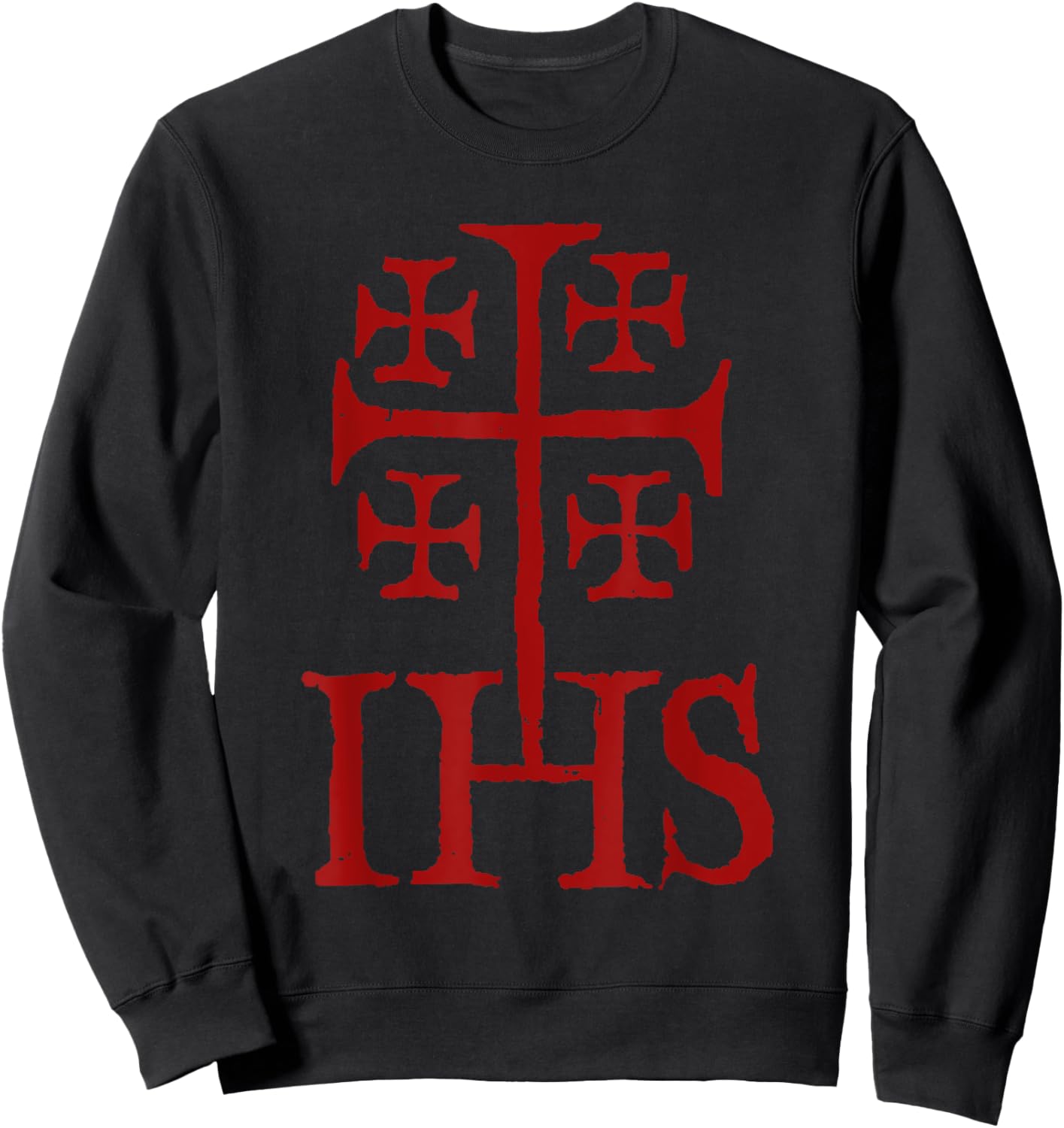 Medieval Crusaders Jerusalem Cross IHS Knights Templar Sweatshirt - Sweatshirt | Black
