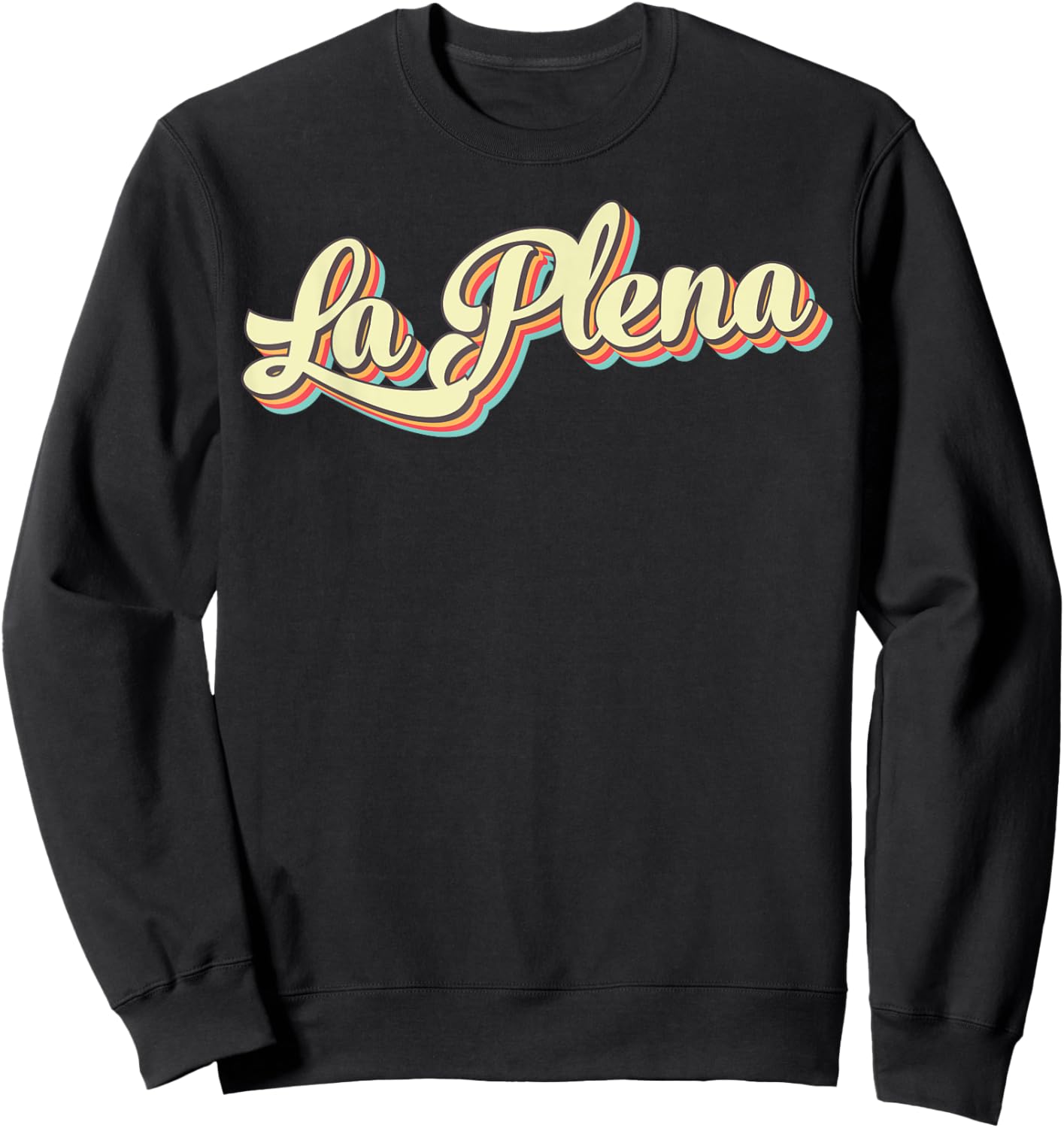 La Plena Retro Art Baseball Font Vintage Sweatshirt - Sweatshirt | Black