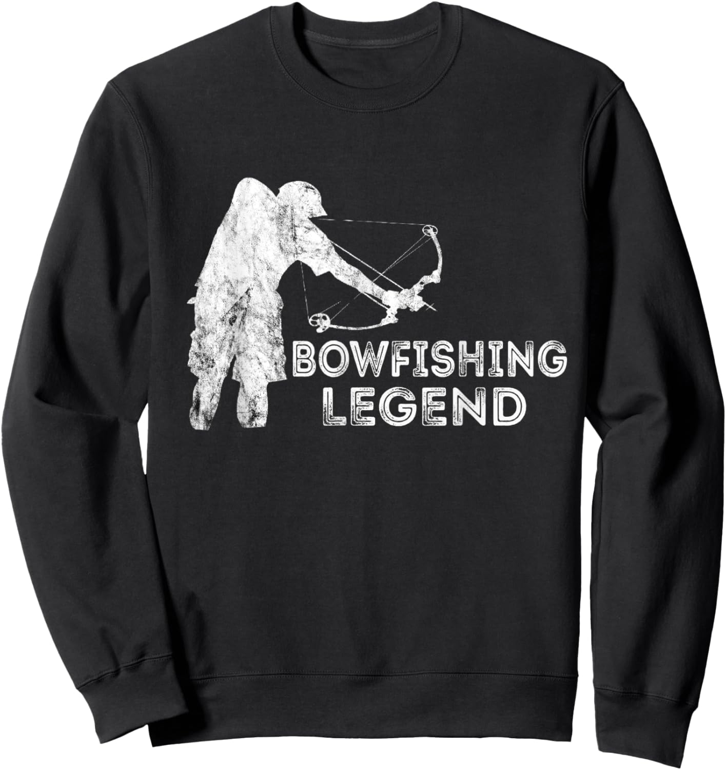 Bowfishing Legend Bowfisher Bowfish Fish Bow Hunting Fisher Sweatshirt - Sweatshirt | Black