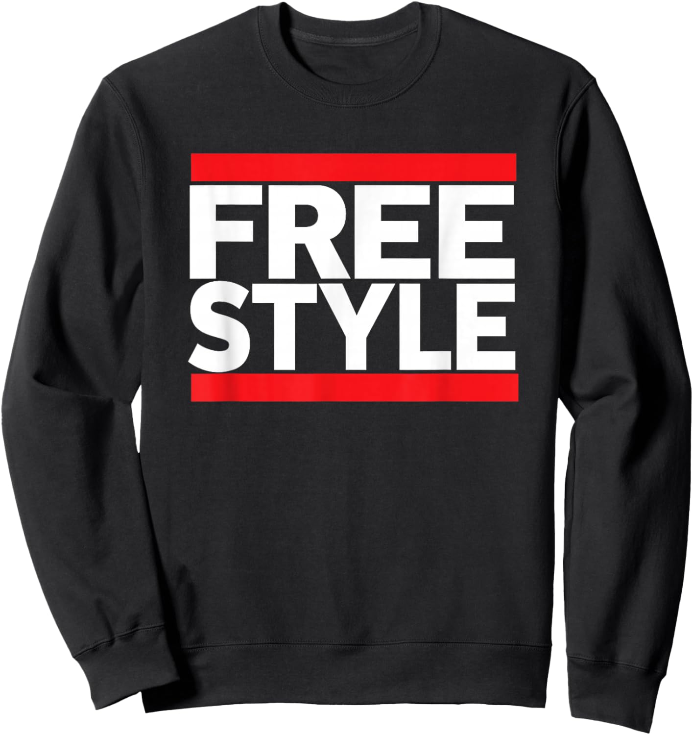 Freestyle Music Fan 80s Retro Rap Style Graphic Sweatshirt - Sweatshirt | Black