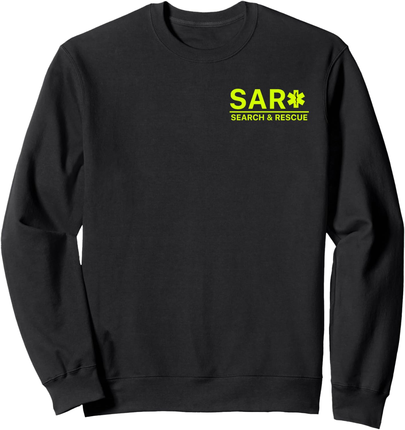 Front & Back Search and Rescue SAR EMS Sweatshirt - Sweatshirt | Black