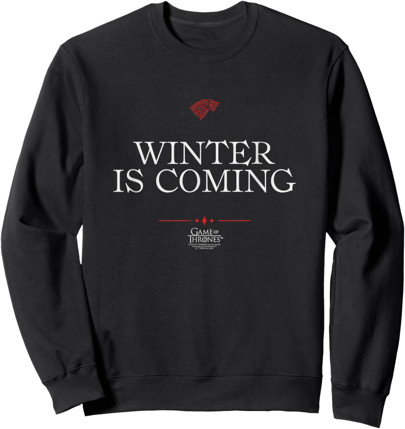 Game of Thrones Winter is Coming Text Small Sweatshirt - Sweatshirt | Black