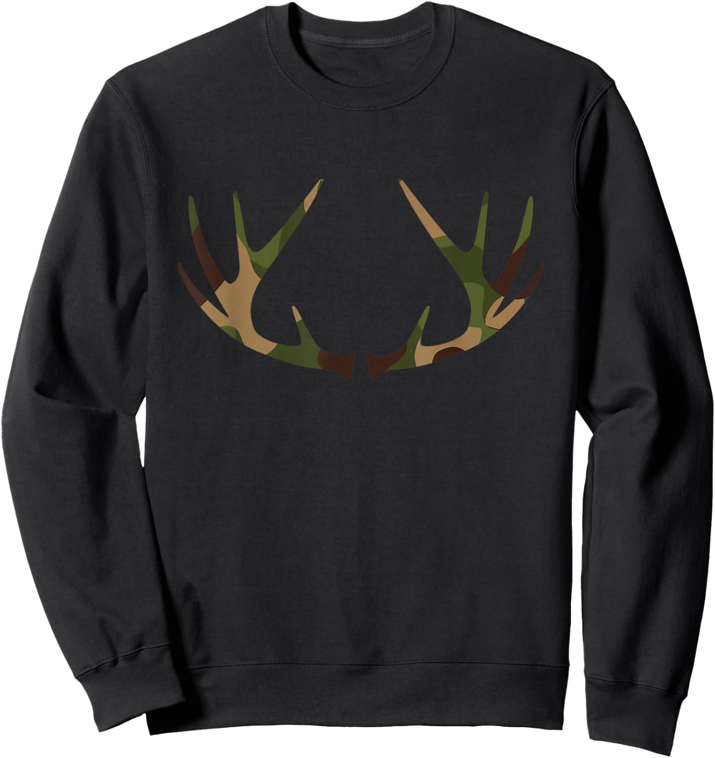 Outdoor Antlers Elk Deer Hunting Sweatshirt - Sweatshirt | Black