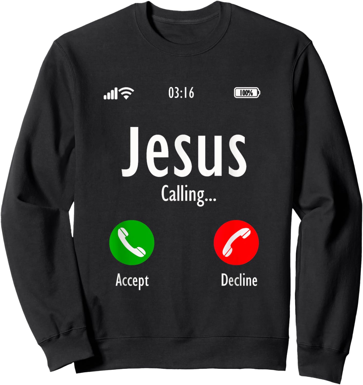 Jesus calls, Christian T Sweatshirt - Sweatshirt | Black