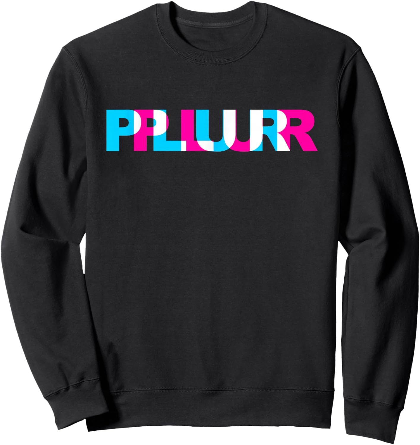 PLUR - EDM Rave Optical Illusion Glitch Dance Music Festival Sweatshirt - Sweatshirt | Black