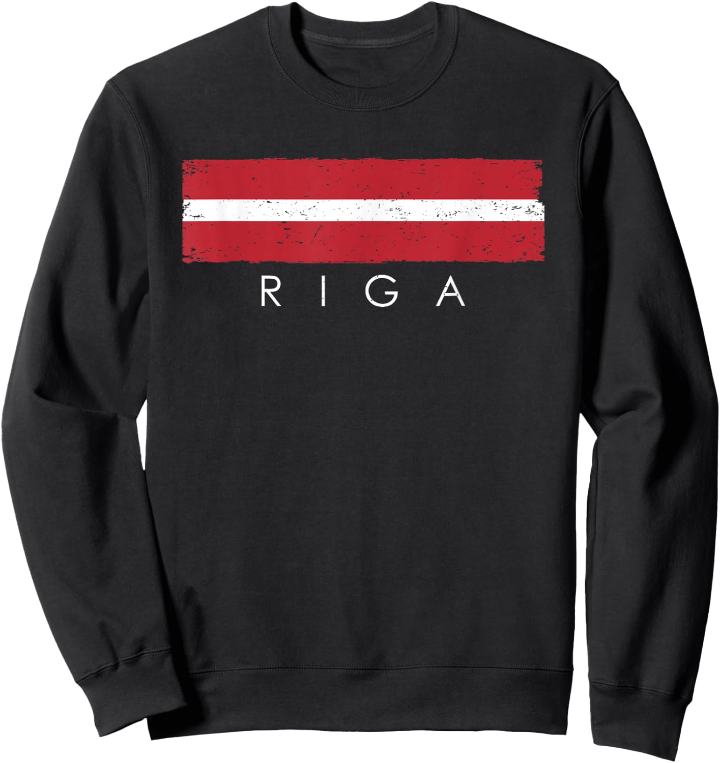 Vintage Riga Latvia Vacation | Latvia Lover Sweatshirt - Sweatshirt | Black
