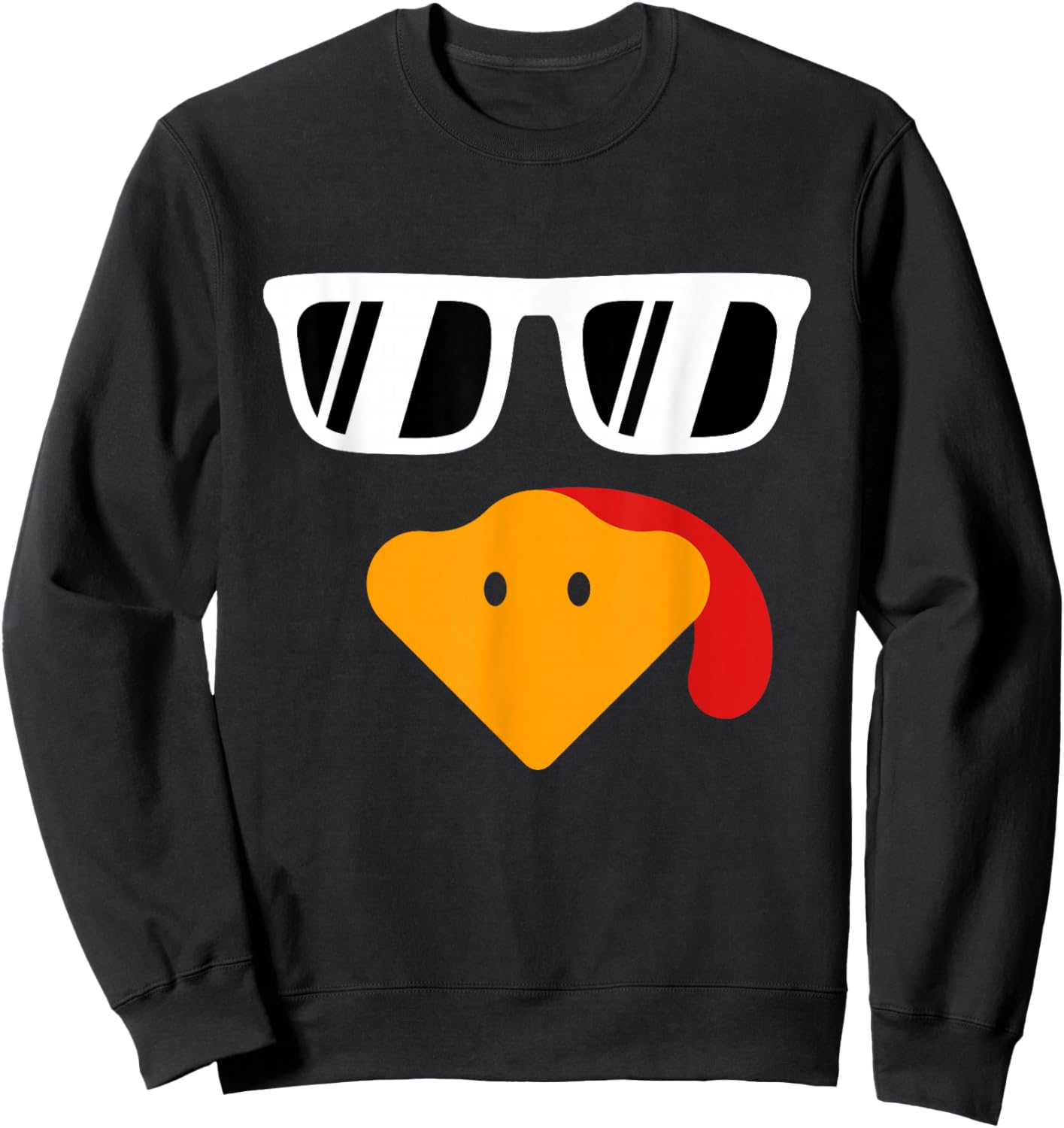 Turkey Face Kids Thanksgiving Shirt for Boys Toddlers Youths Sweatshirt - Sweatshirt | Black