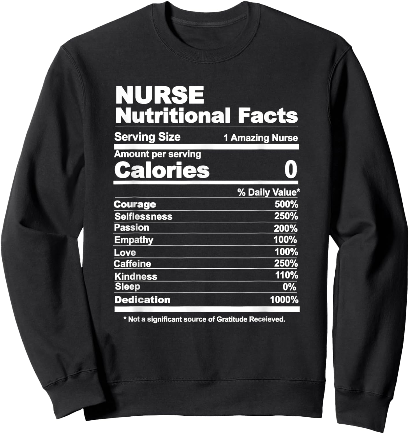 Nurse nutritional facts Sweatshirt - Sweatshirt | Black