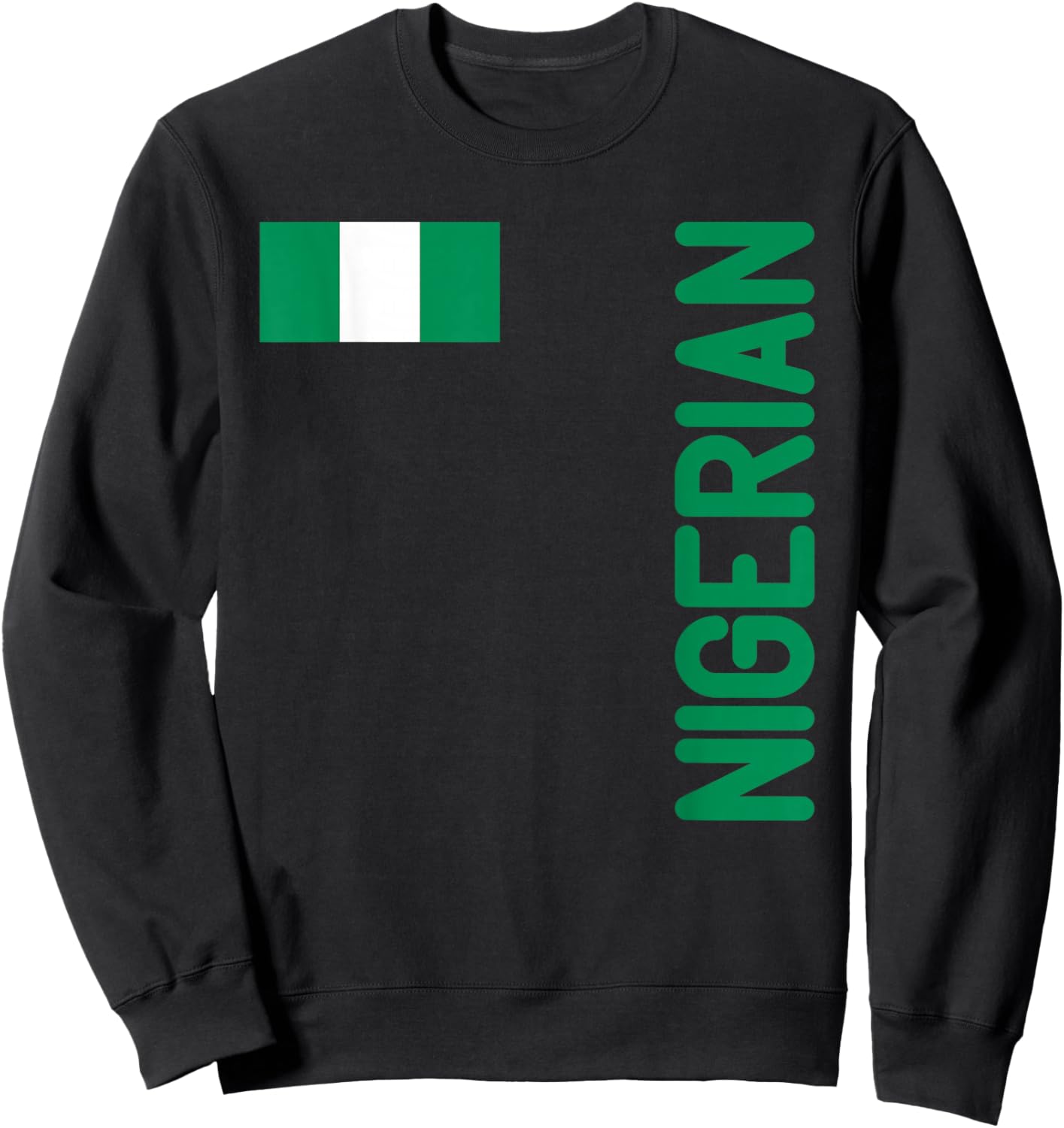 Nigerian Flag And Nigeria Roots Sweatshirt - Sweatshirt | Black