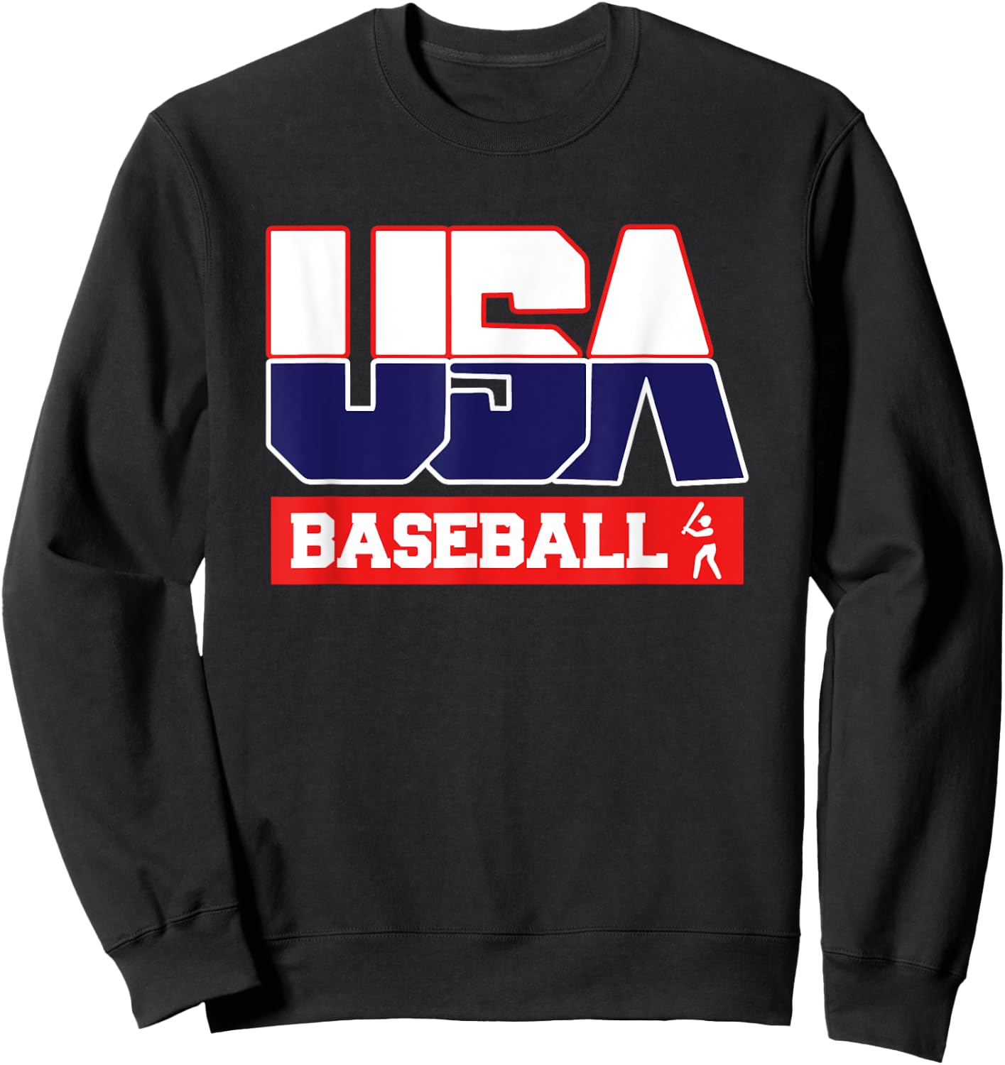USA Team Baseball - men & women American sports Sweatshirt - Sweatshirt | Black