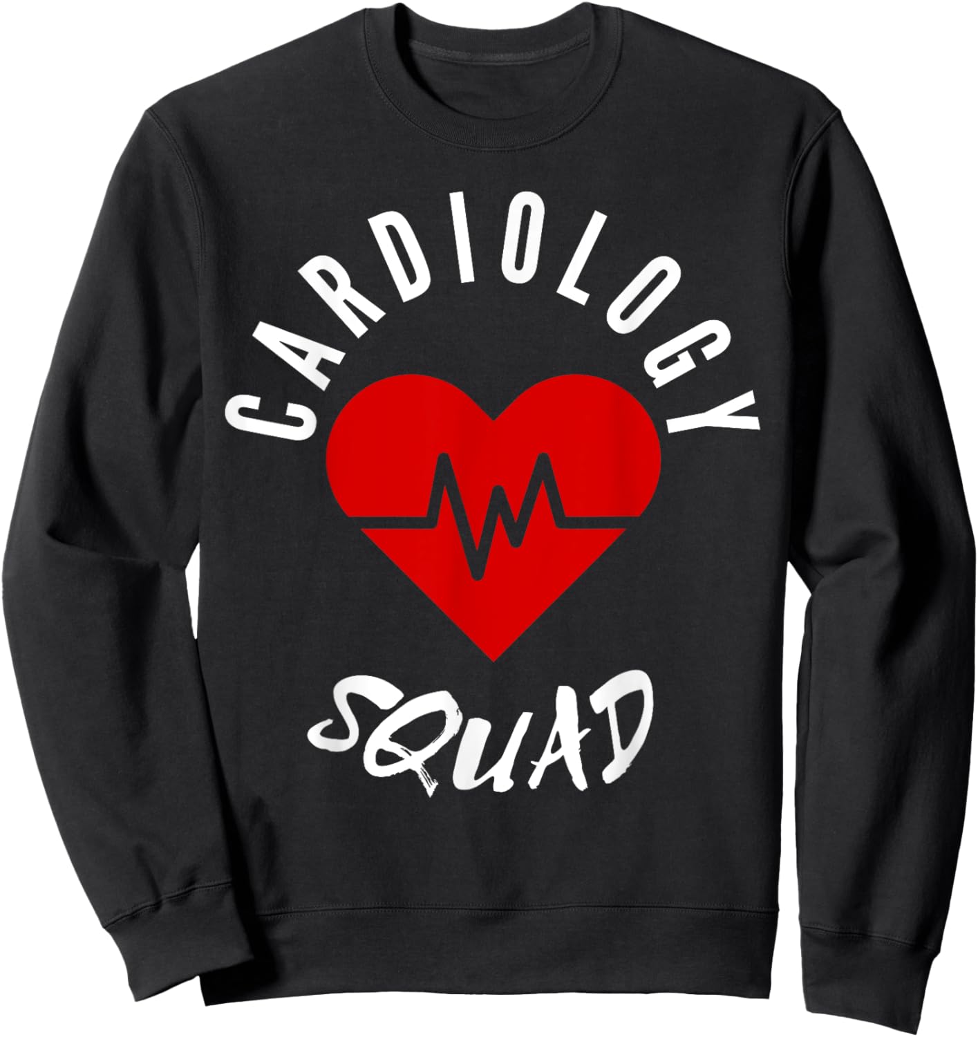 Cardiology Squad Cardiologist Heart Cute Nurse Doctor Funny Sweatshirt - Sweatshirt | Black