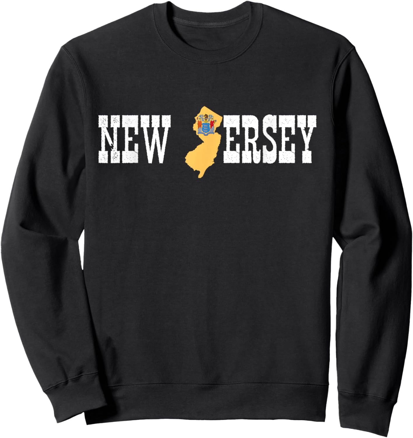 New Jersey State and New Jersey Flag Pride for New Jersey Sweatshirt - Sweatshirt | Black