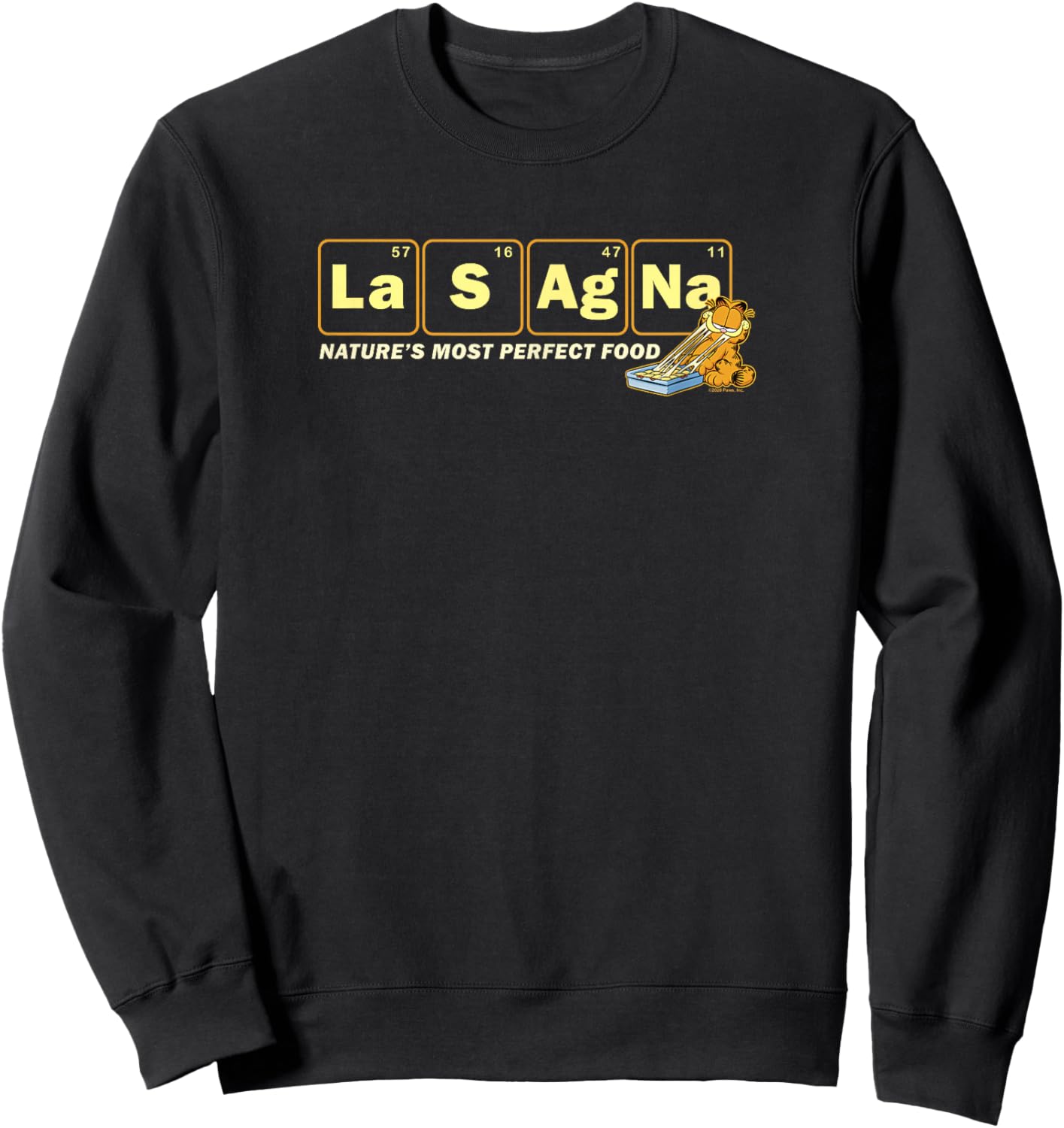 Garfield Lasagna Nature's Most Perfect Food Sweatshirt - Sweatshirt | Black