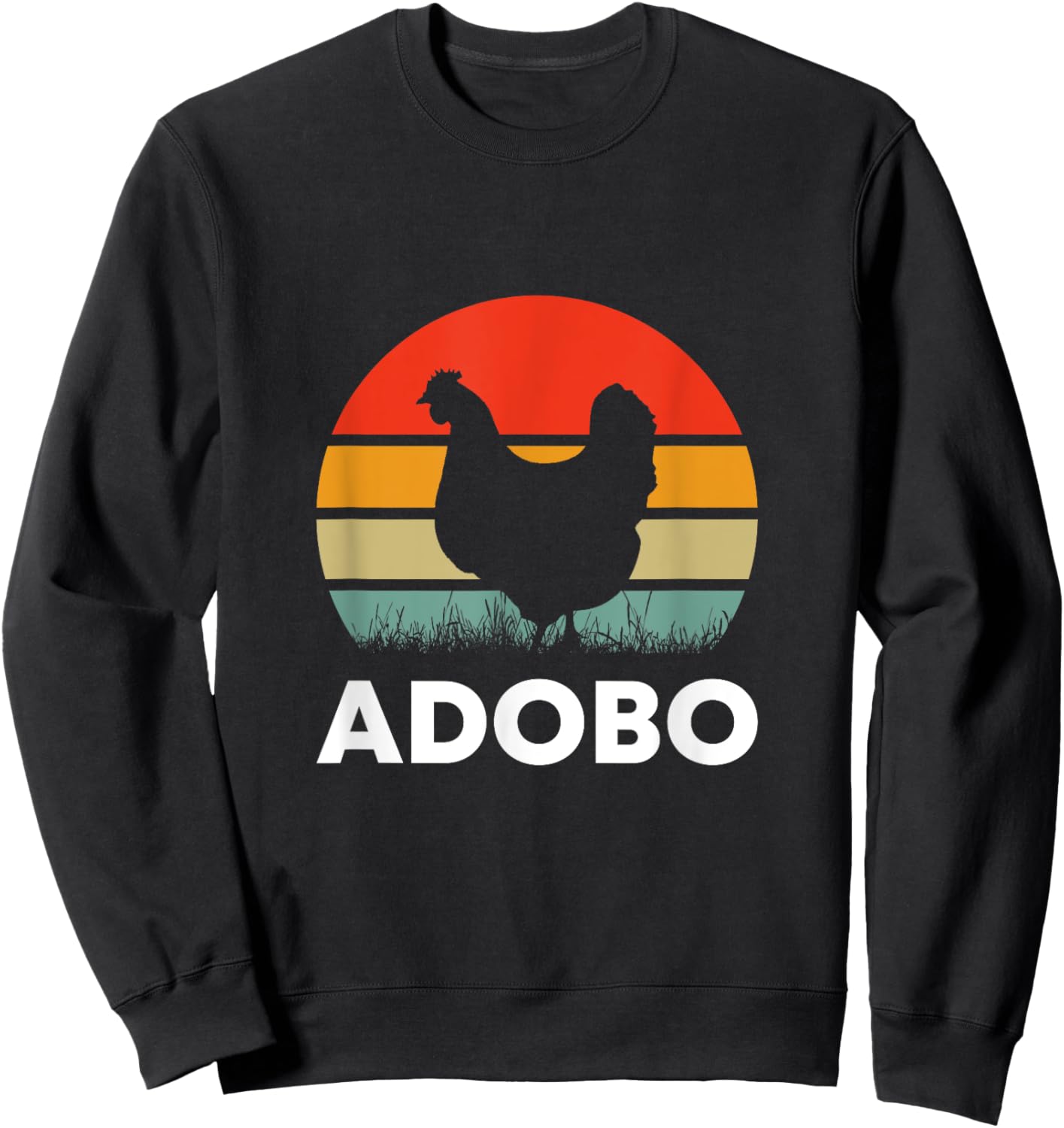Retro Chicken Adobo Funny Filipino Filipina Philippines Food Sweatshirt - Sweatshirt | Black