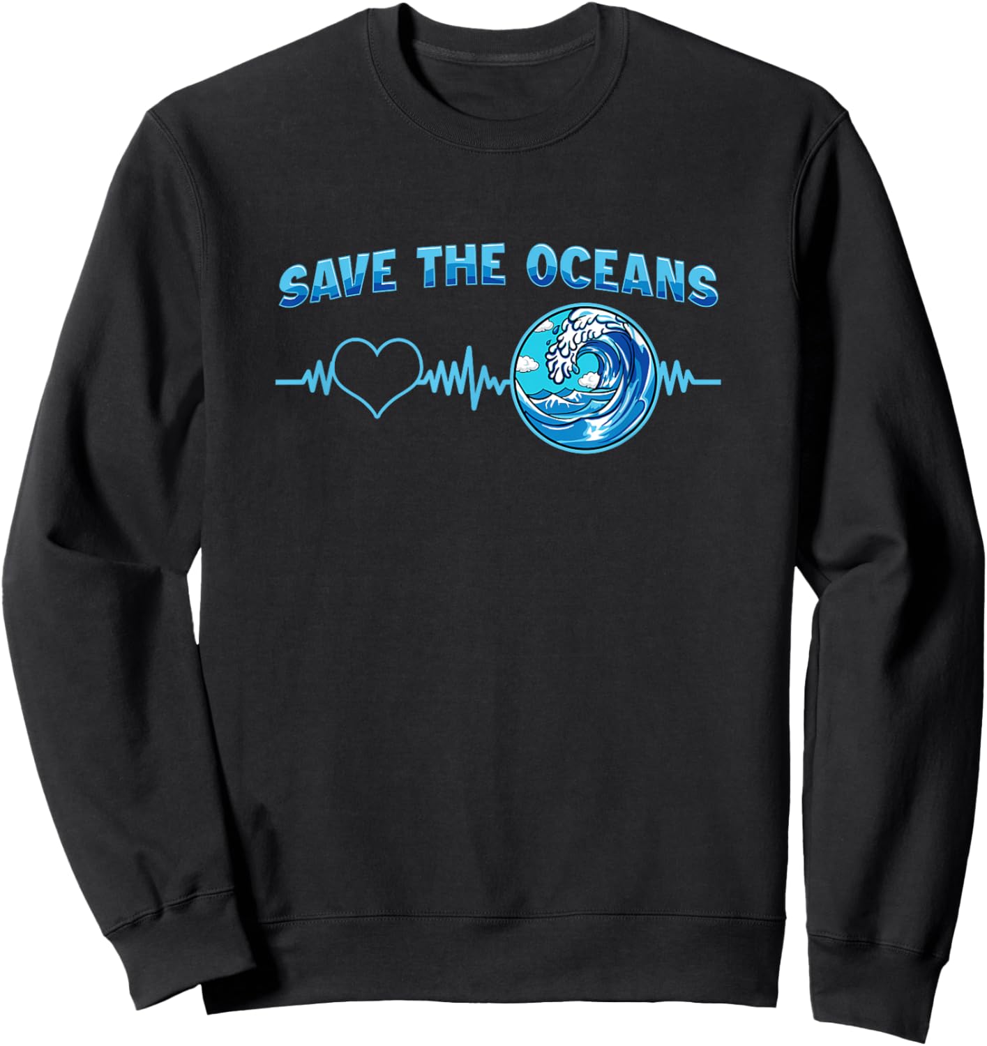 Save The Oceans - Conservationist Statement Sweatshirt - Sweatshirt | Black