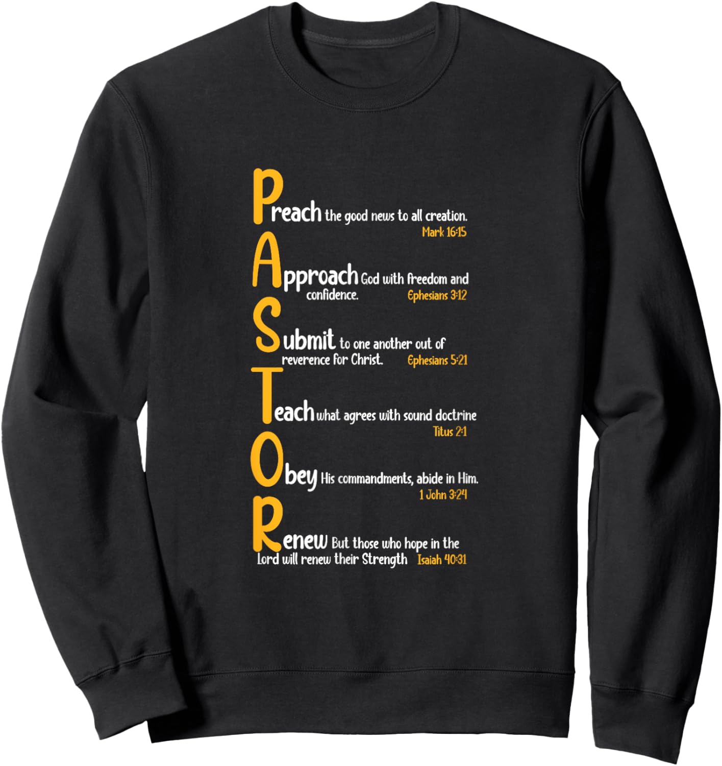 Pastor Preacher Minister Clergy Bible Verse Definition Sweatshirt - Sweatshirt | Black