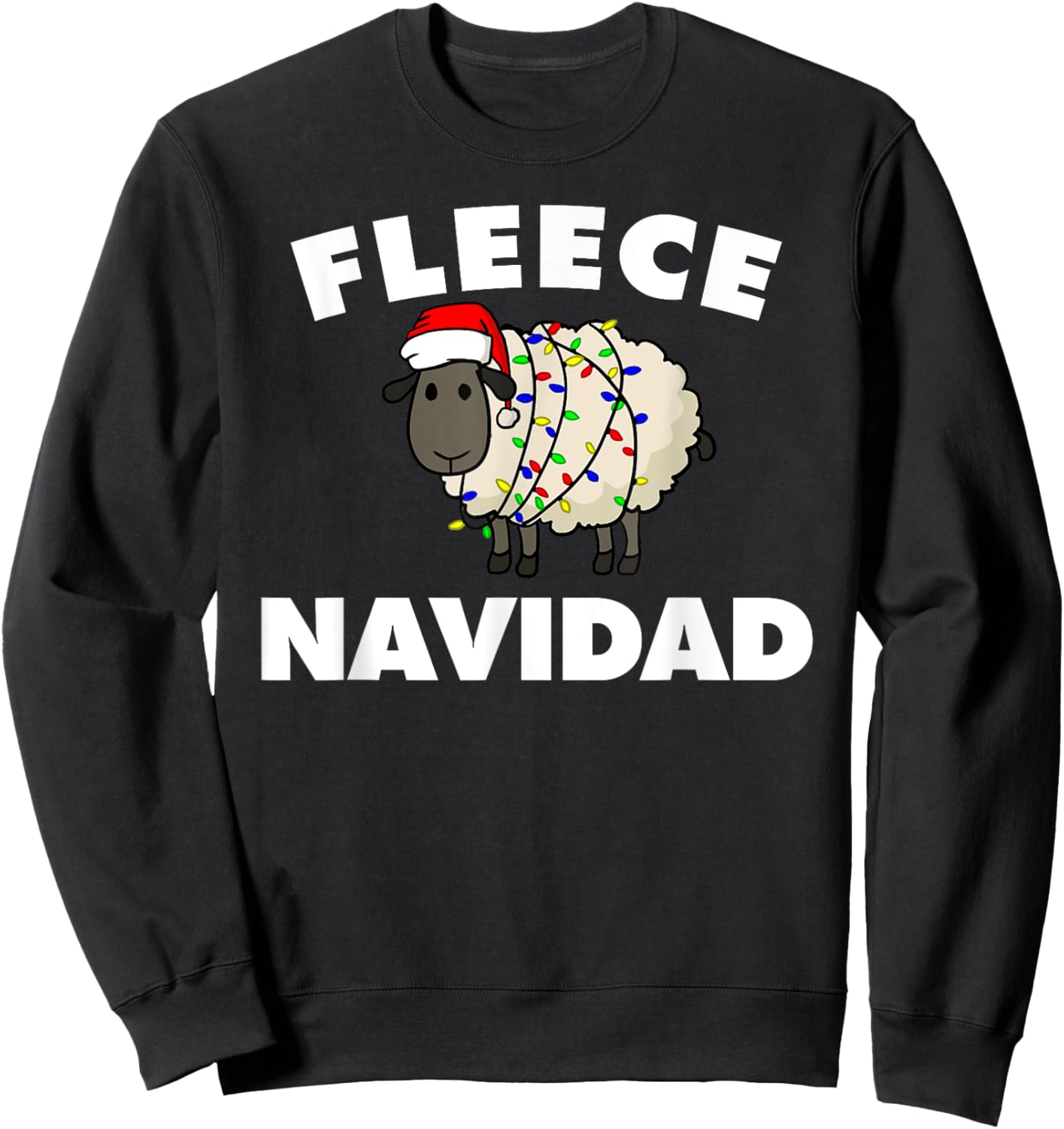 Fleece Navidad funny Christmas Sheep Fleece Navidad Sweatshirt - Sweatshirt | Black