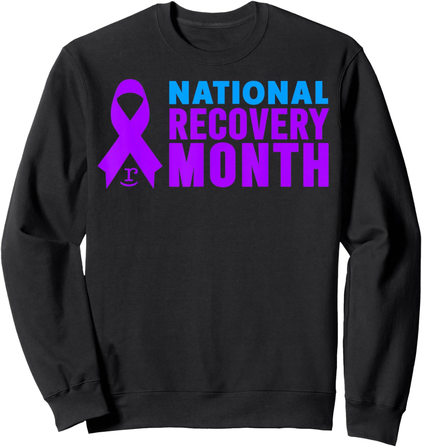 National Recovery Month - Purple Ribbon Sweatshirt - Sweatshirt | Black