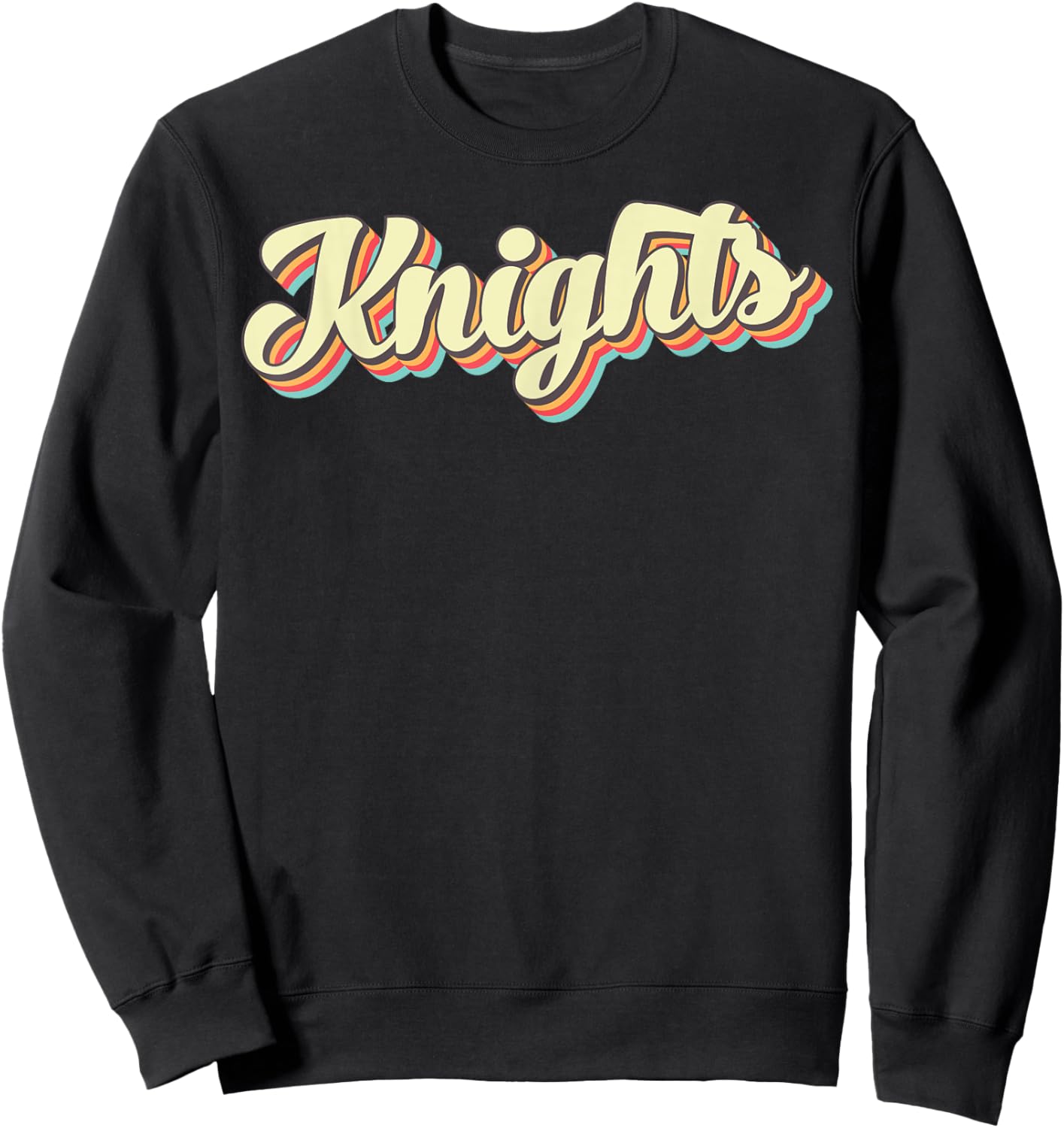 Knights Retro Art Baseball Font Vintage Sweatshirt - Sweatshirt | Black