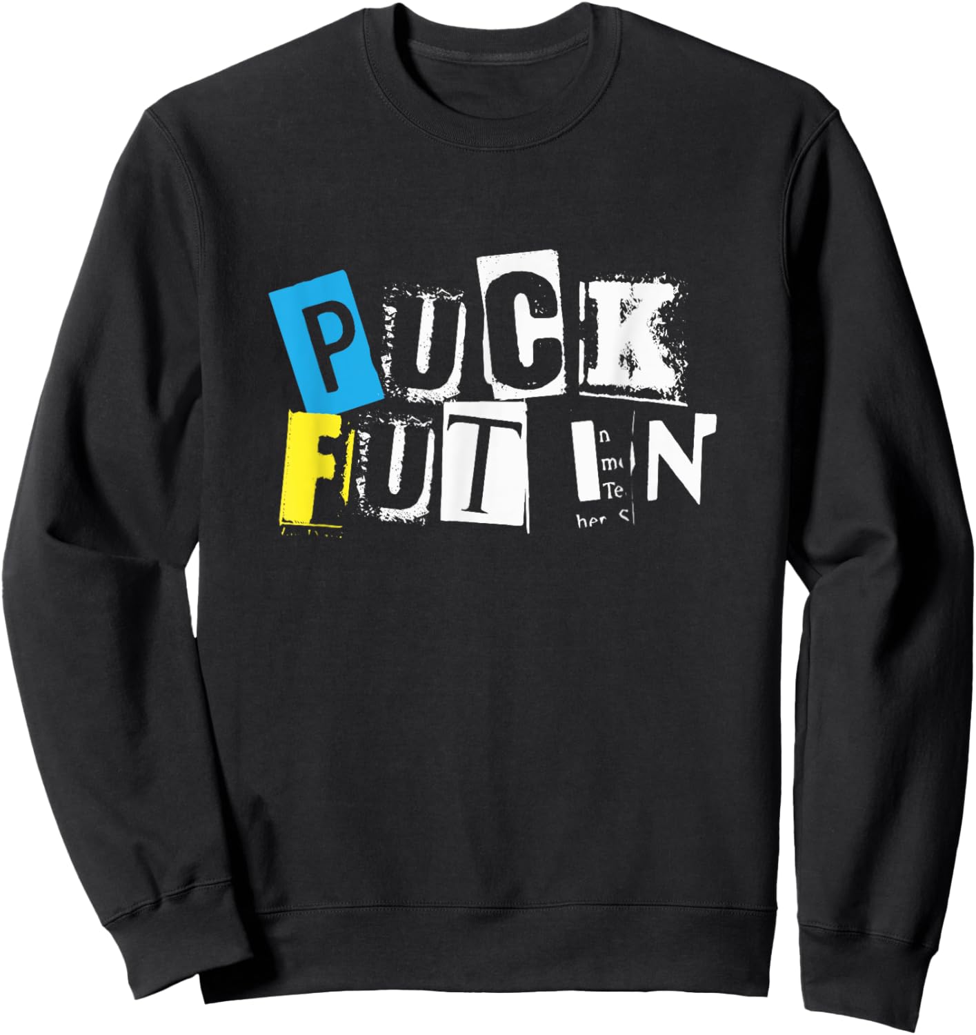 Puck Futin Anti Putin Ukrainian Flag I Stand With Ukraine Sweatshirt - Sweatshirt | Black