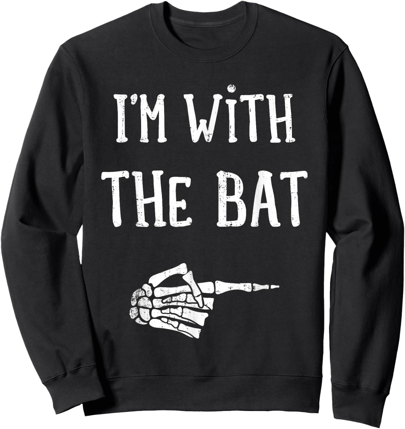 I'm with the bat funny matching couple costume halloween Sweatshirt - Sweatshirt | Black