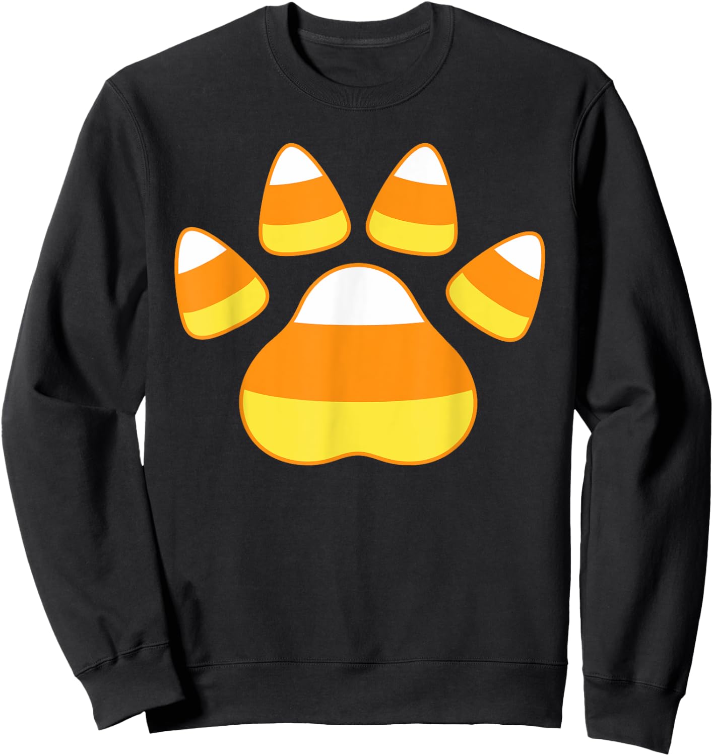 Paw Candy Corn Dog Cat Animal Funny Halloween Men Women Kids Sweatshirt - Sweatshirt | Black