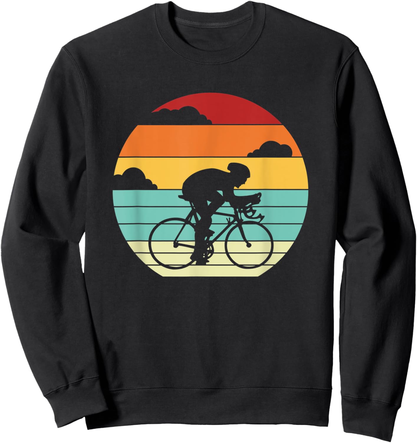 Retro Cyclist Gravel City Bike Bicyclist Bicycle Sweatshirt - Sweatshirt | Black