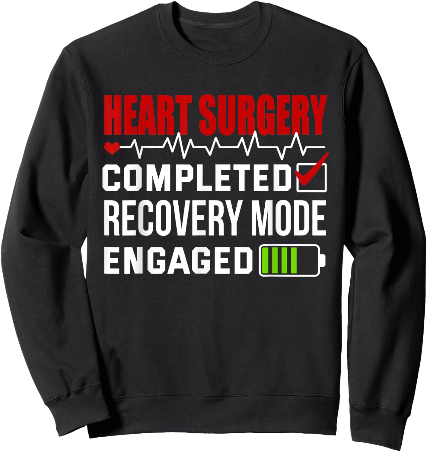 Open Heart Surgery Bypass Survivor Sweatshirt - Sweatshirt | Black