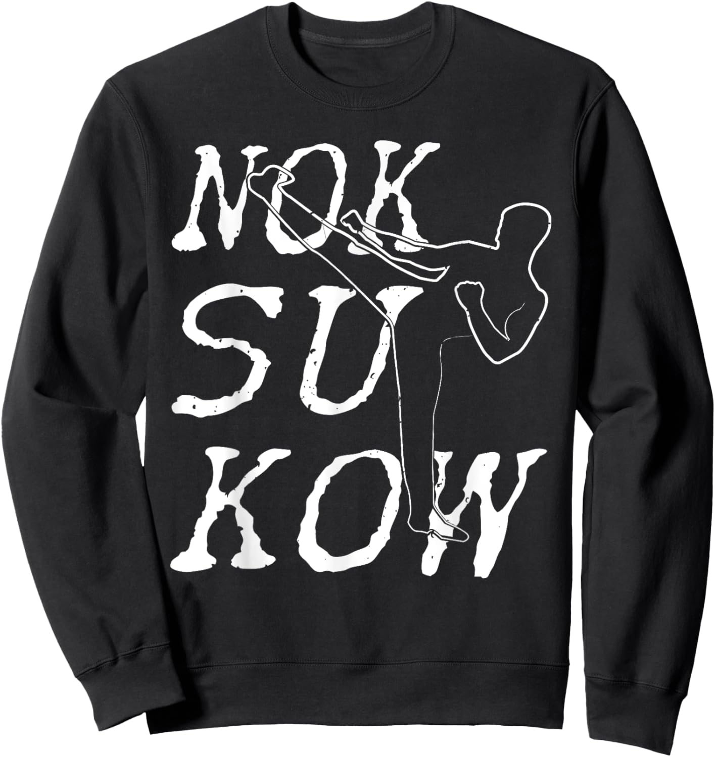 Nok Su Kow The White Kickboxer Vintage Kickboxing Sweatshirt - Sweatshirt | Black
