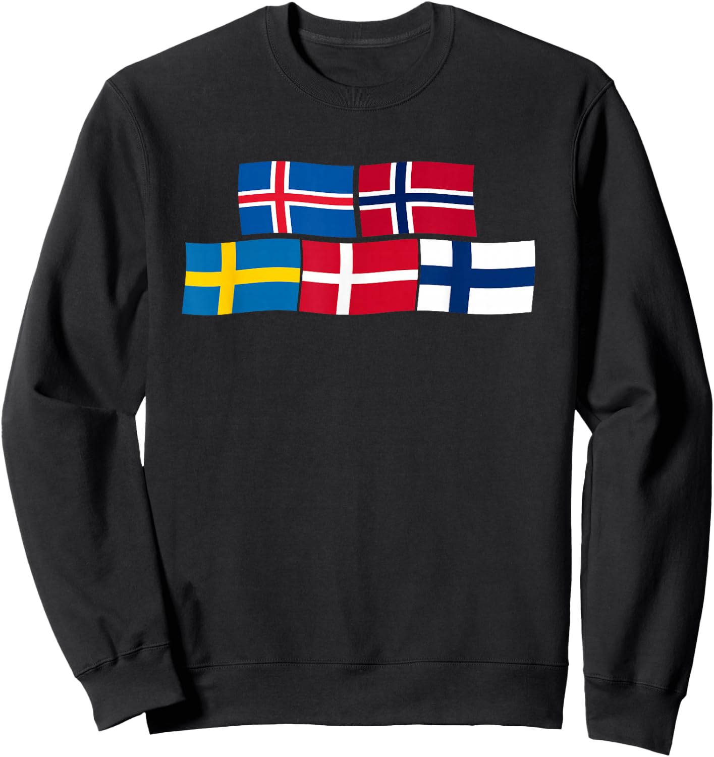 Scandinavian Flags, Nordic Countries Sweatshirt - Sweatshirt | Black