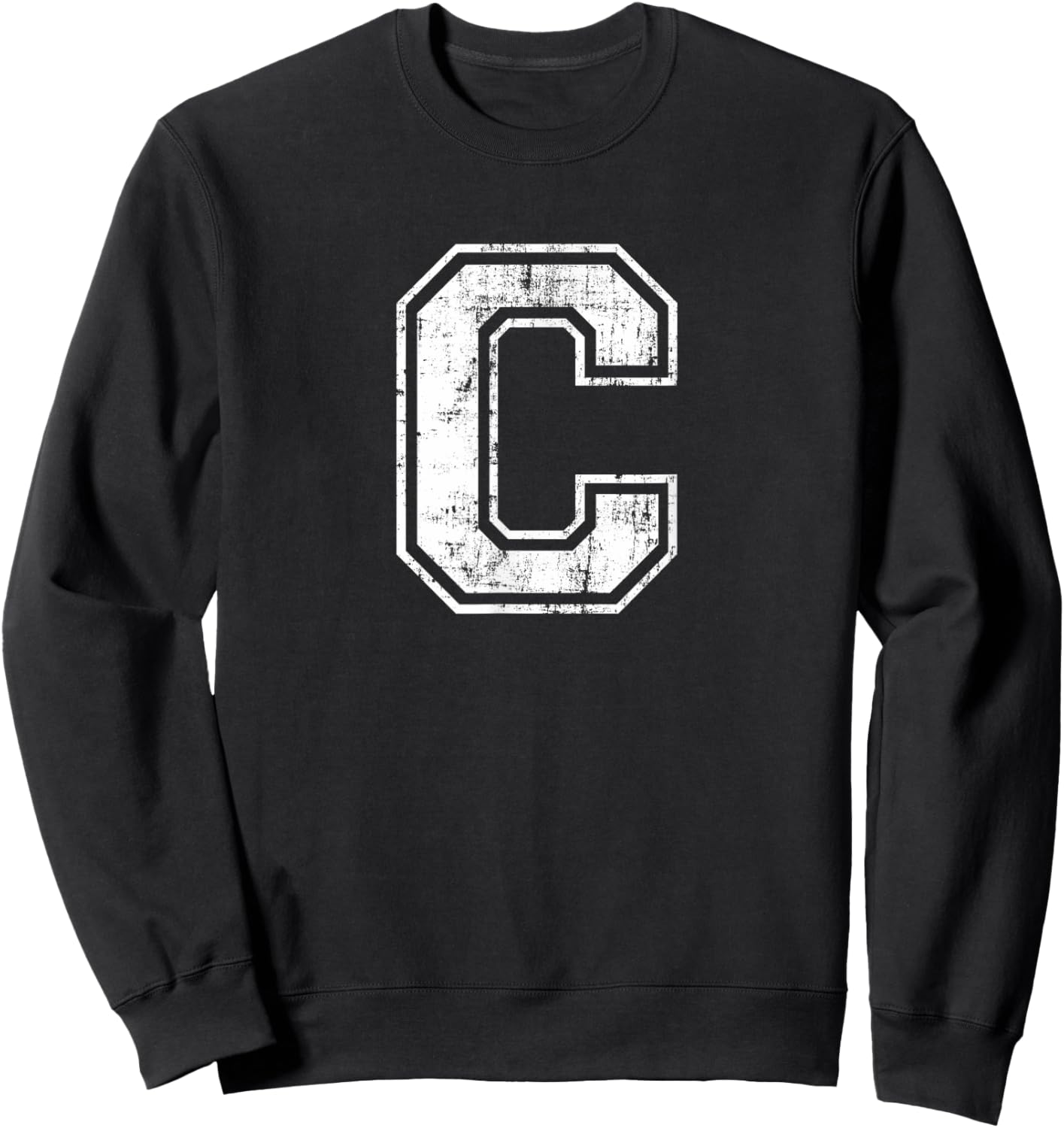 Letter C Uppercase Alphabet Initial School College Varsity Sweatshirt - Sweatshirt | Black