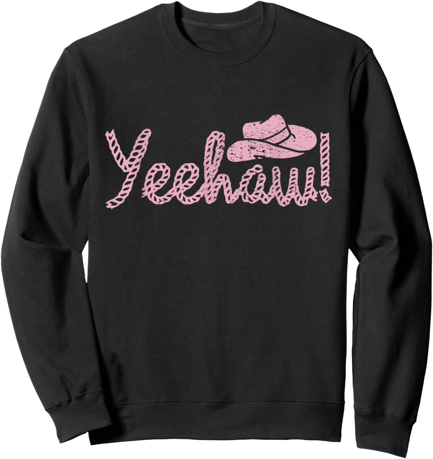 Yee Haw Howdy Rope Rodeo Western Country Southern Cowgirl Sweatshirt - Sweatshirt | Black