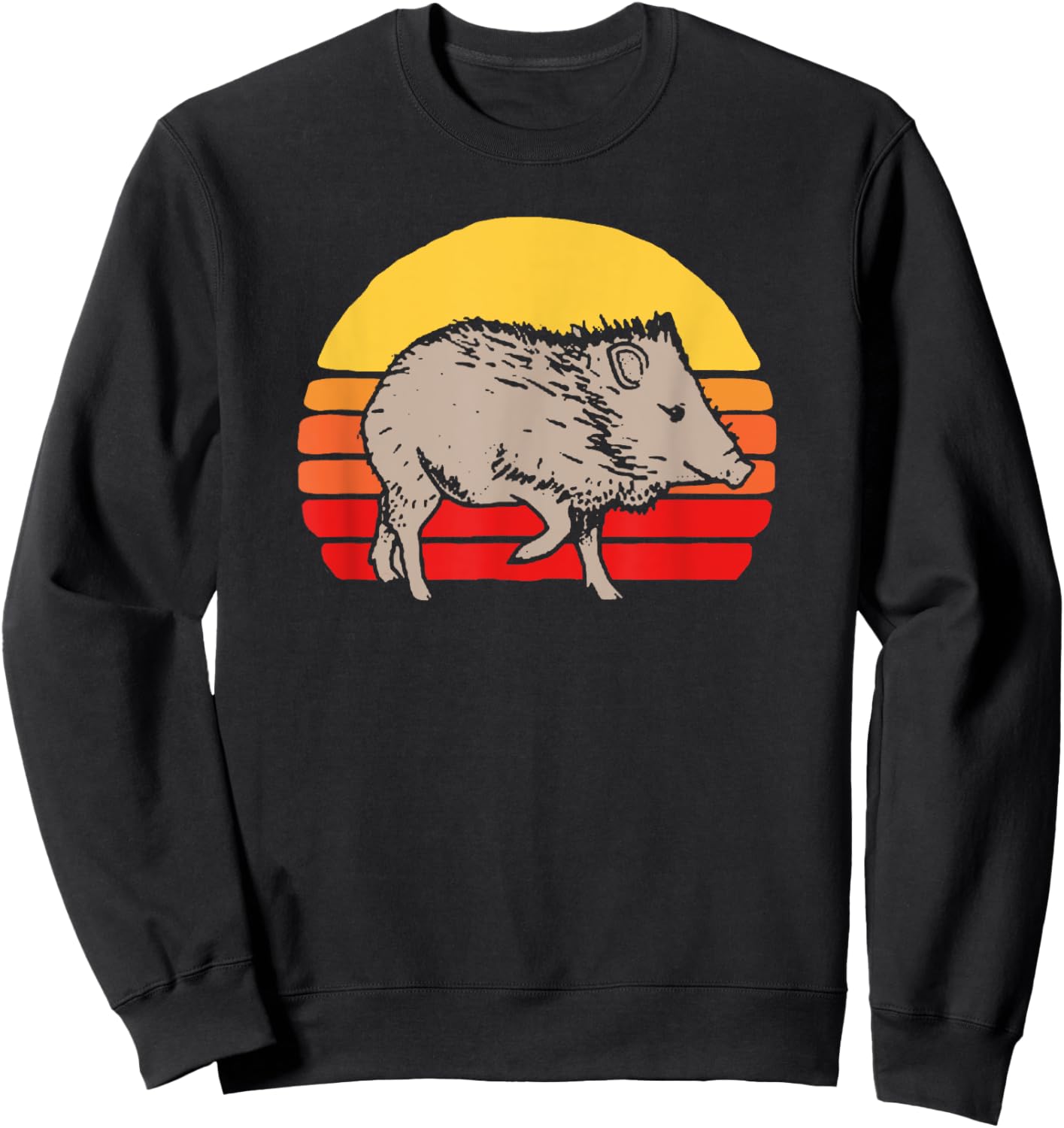 Javelina Vintage Retro 80s Sunset Cute Funny Arizona Sweatshirt - Sweatshirt | Black
