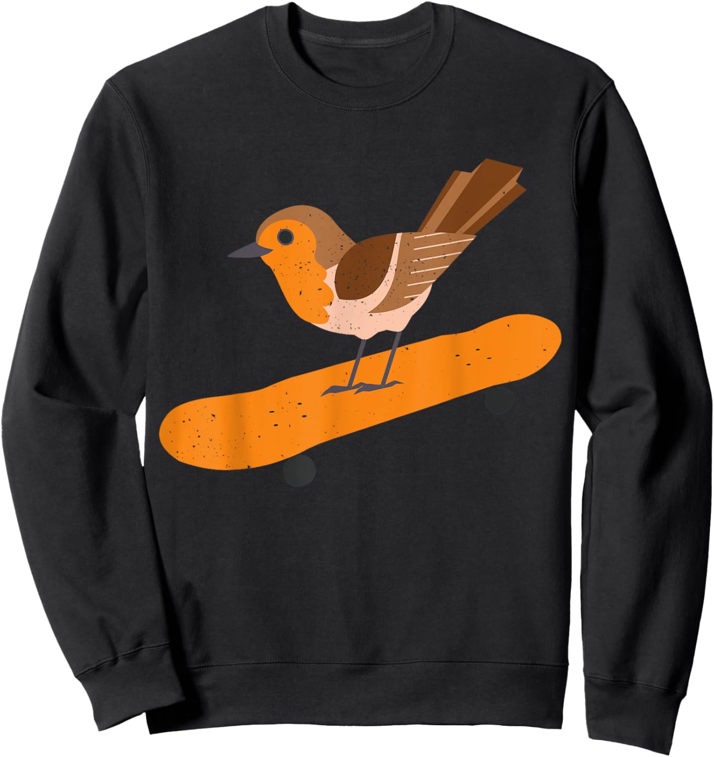 Skating robin bird skateboard ornithologist gift Sweatshirt - Sweatshirt | Black