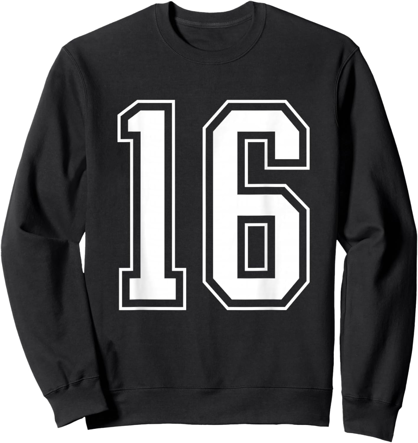 Varsity Jersey Number 16 Sweatshirt - Sweatshirt | Black