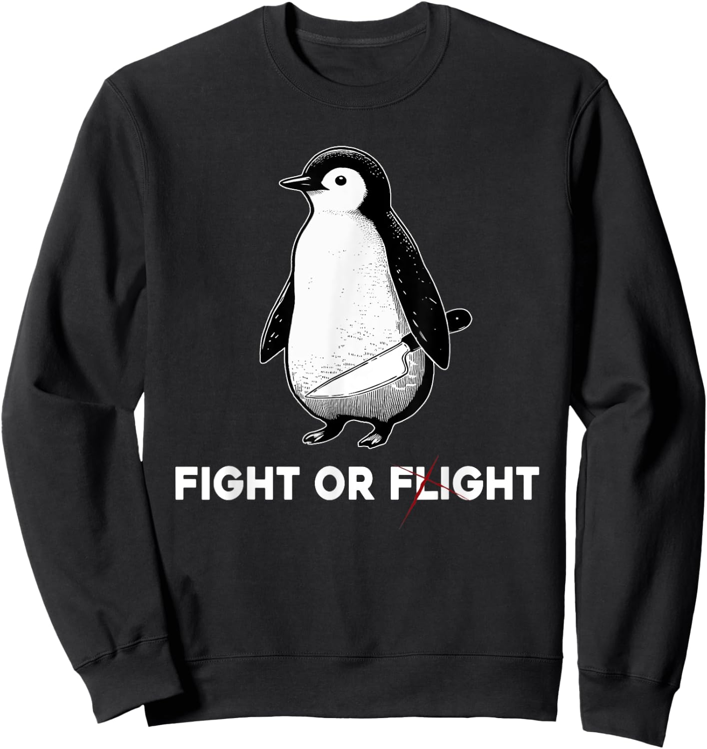 Cute Penguins Classic Fights Funny Animal Lovers Or Flight Sweatshirt - Sweatshirt | Black