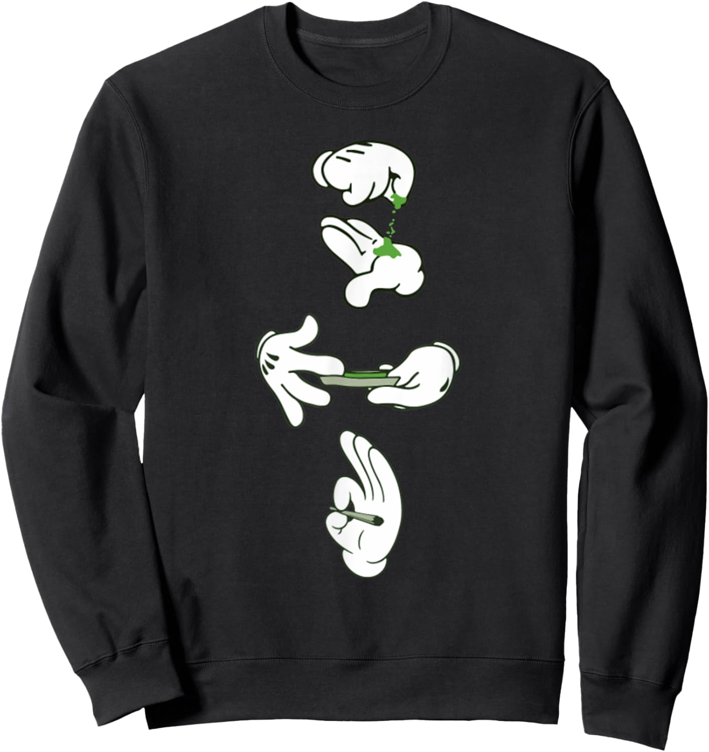 Rolling Cannabis Marijuana Weed Joint Blunt Funny Stoner Sweatshirt - Sweatshirt | Black
