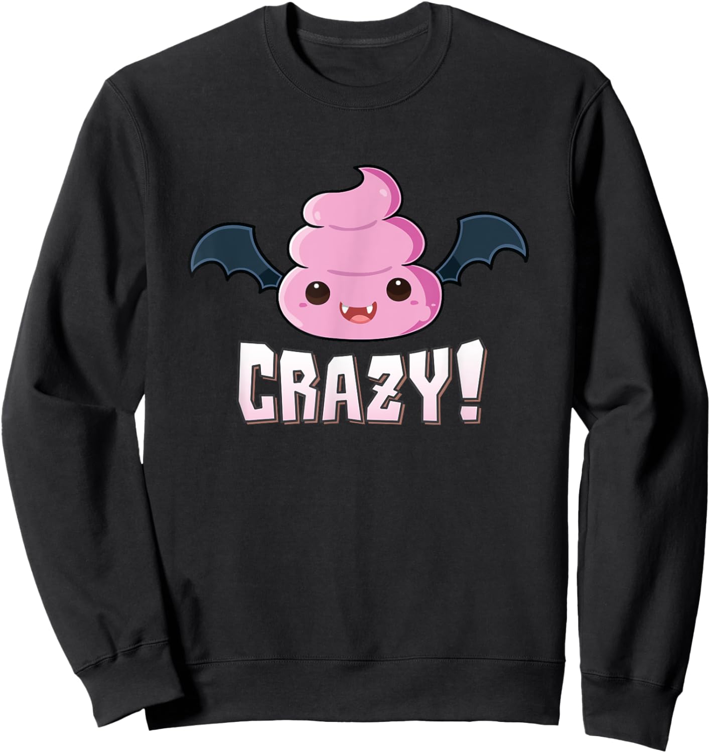 Batshit Crazy Vampire Bat Poo Emoticon Halloween Party Sweatshirt - Sweatshirt | Black