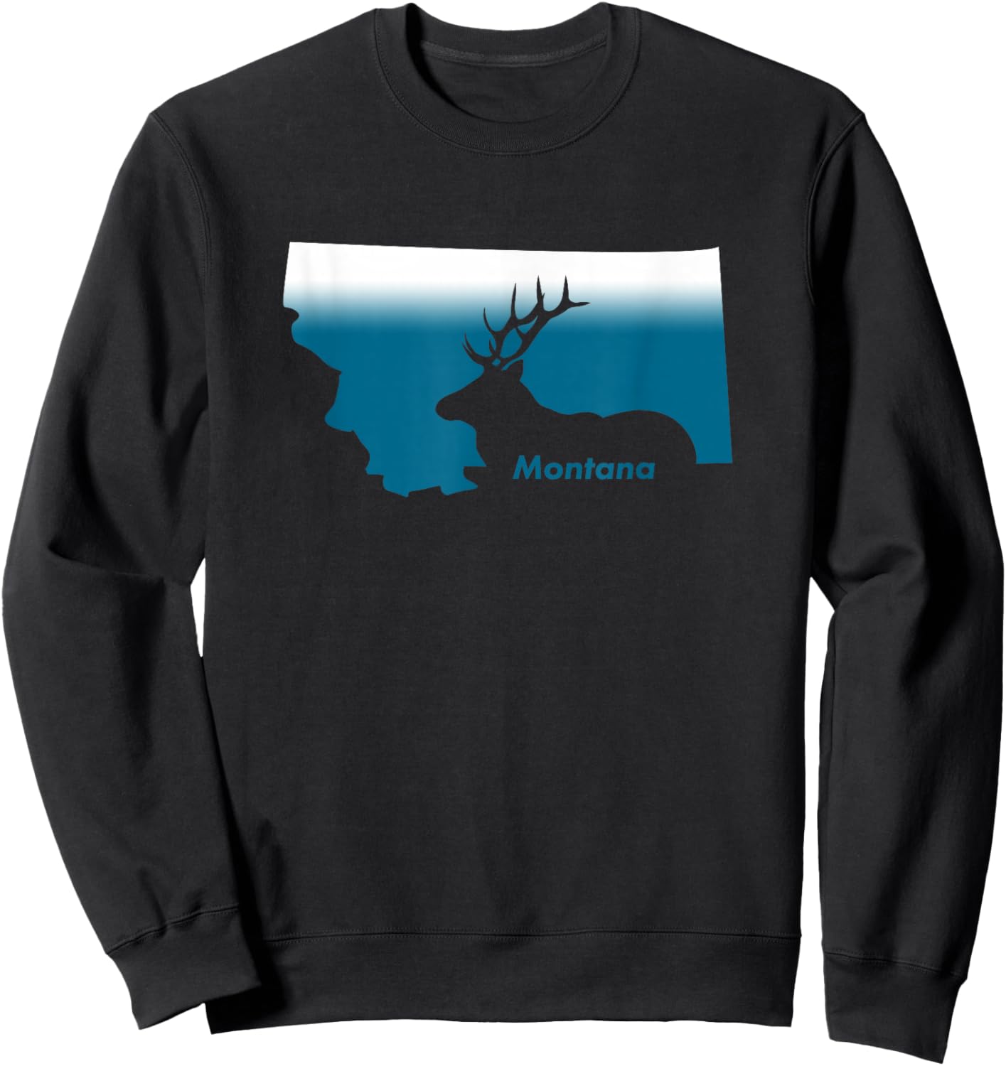 Montana Retro Vintage Outdoors Mountain Graphic Design Sweatshirt - Sweatshirt | Black