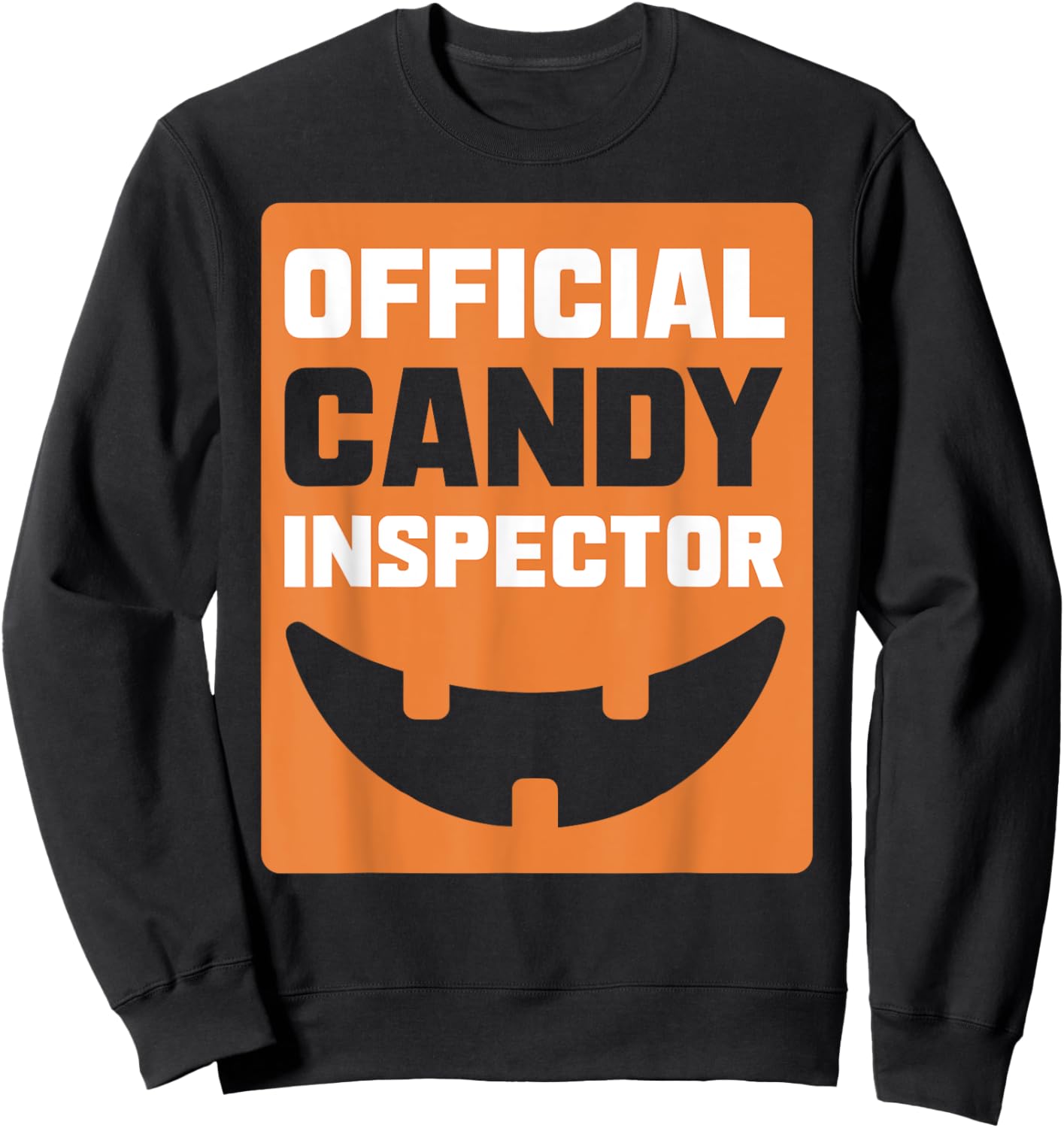 Pumpkin Official Candy Inspector Halloween Sweatshirt - Sweatshirt | Black