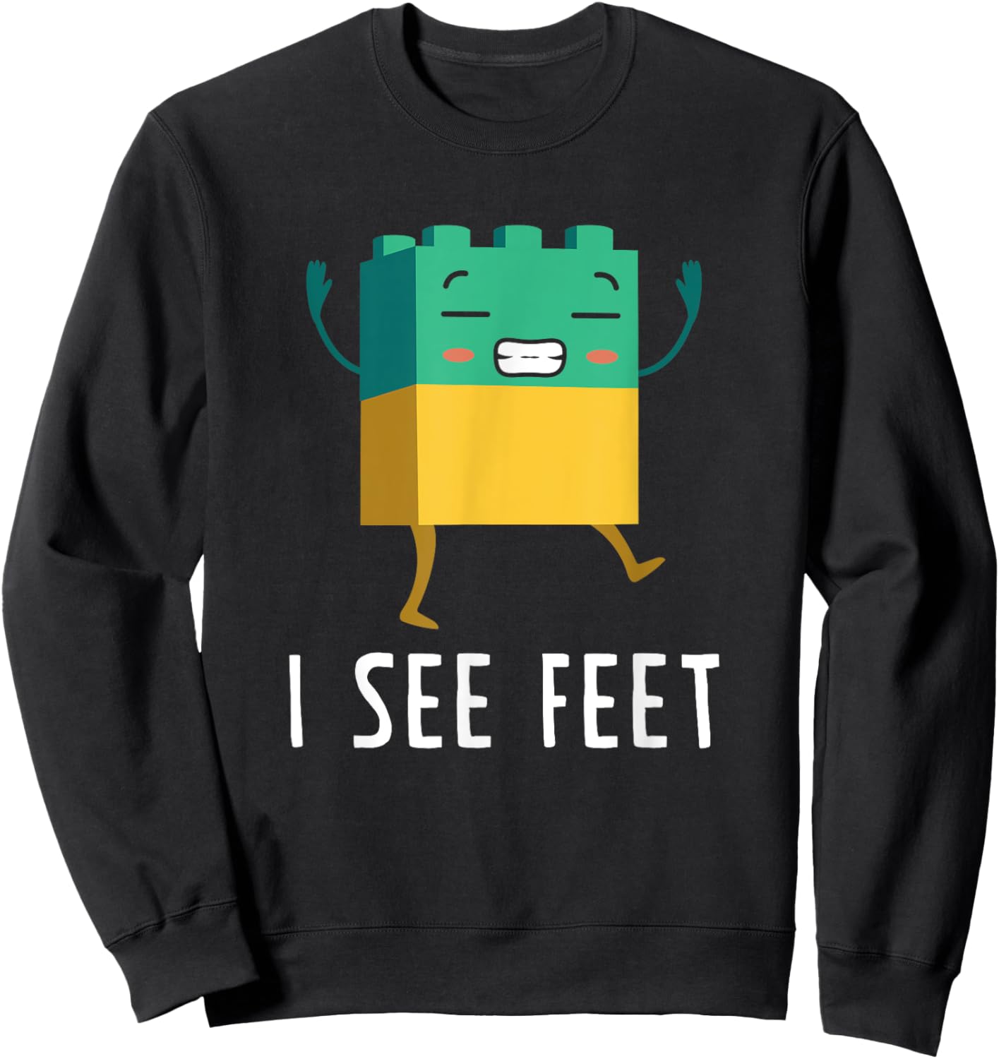 Funny See Feet Big Building Blocks Master Builder Engineer Sweatshirt - Sweatshirt | Black